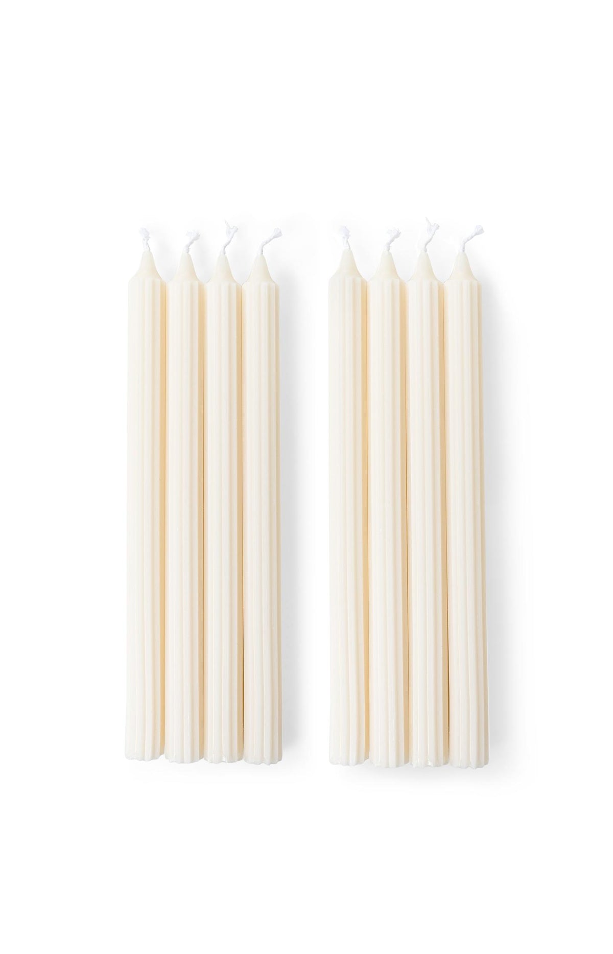 Ribbed dinner candles - set of 8