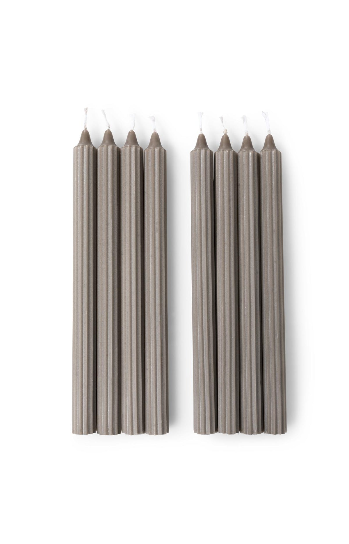 Ribbed dinner candles - set of 8