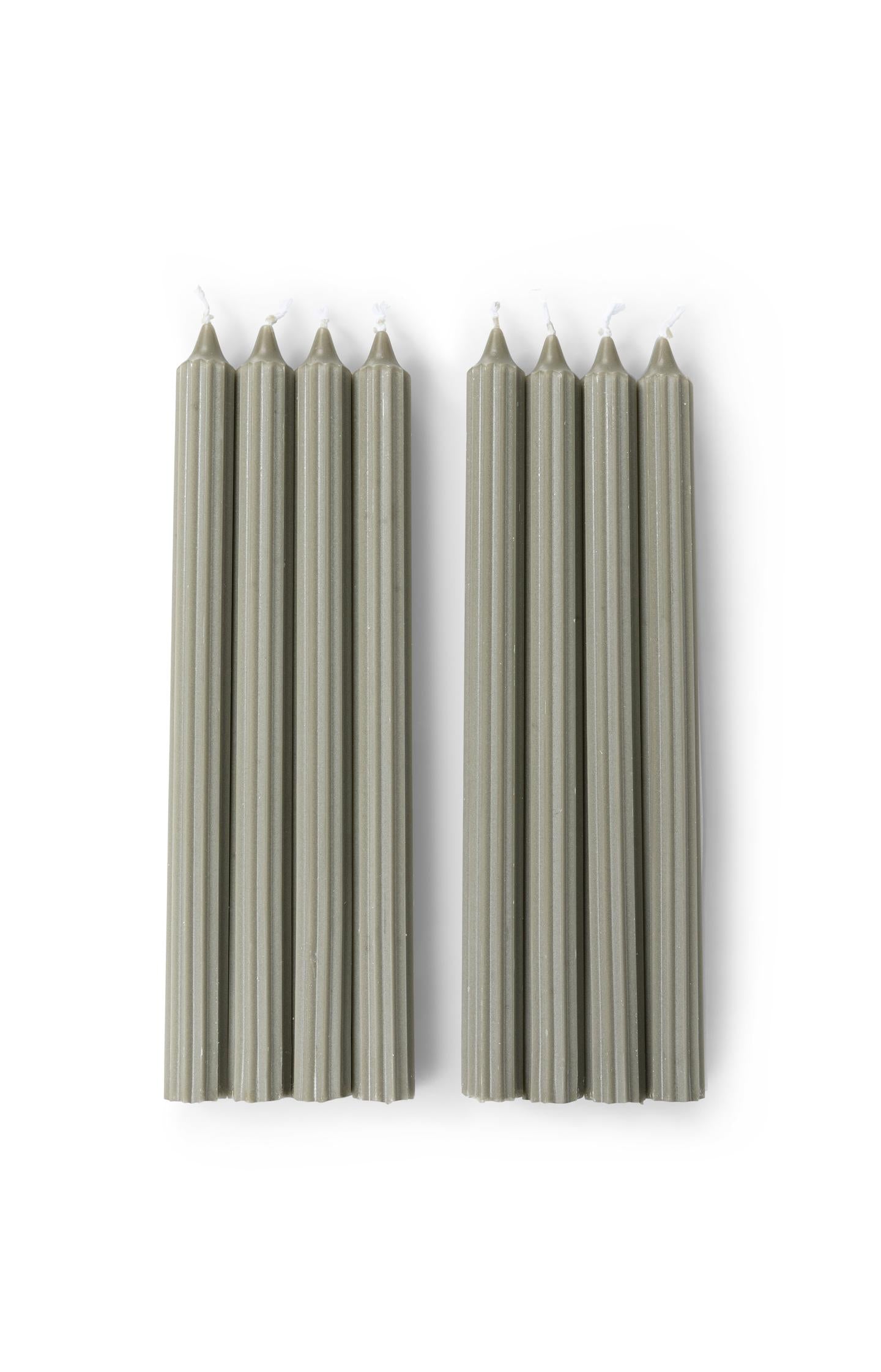 Ribbed dinner candles - set of 8 - Type: product