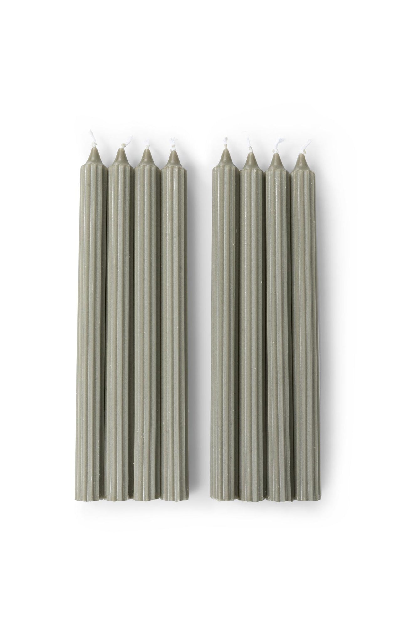 Ribbed dinner candles - set of 8