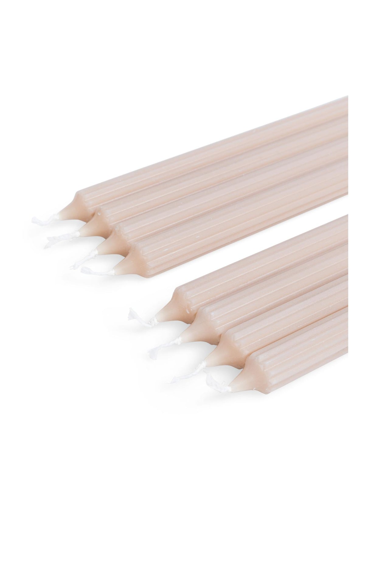 Ribbed dinner candles - set of 8