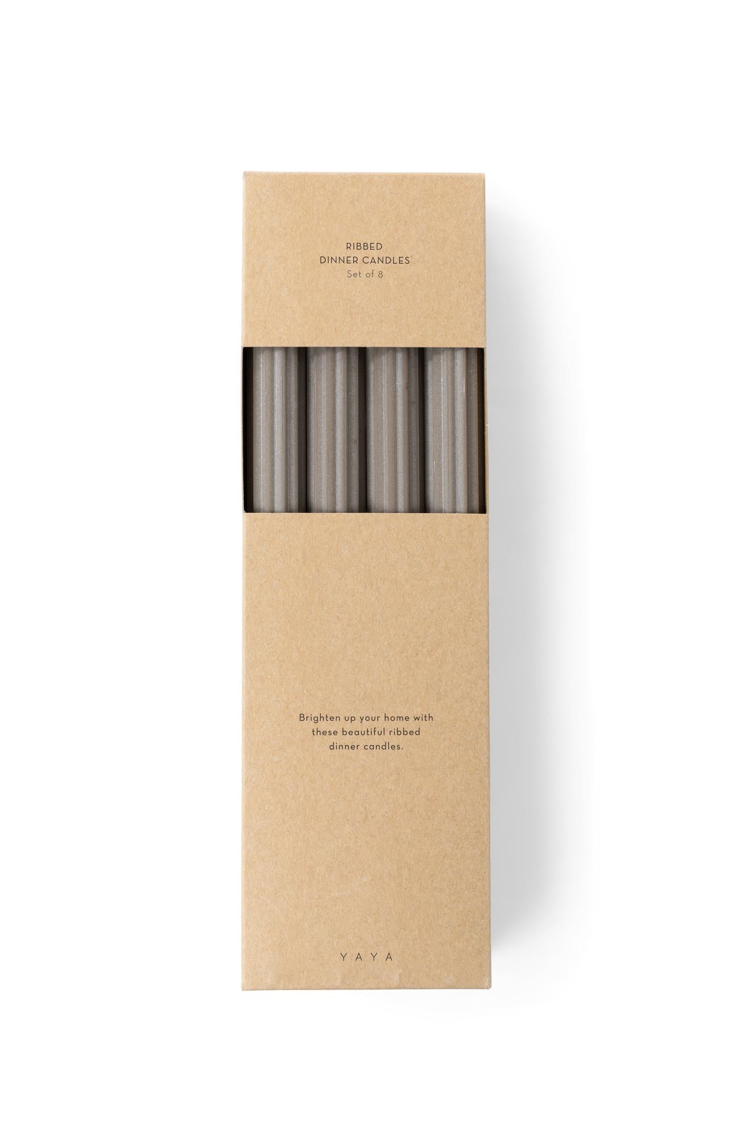 Ribbed dinner candles - set of 8 - Type: product
