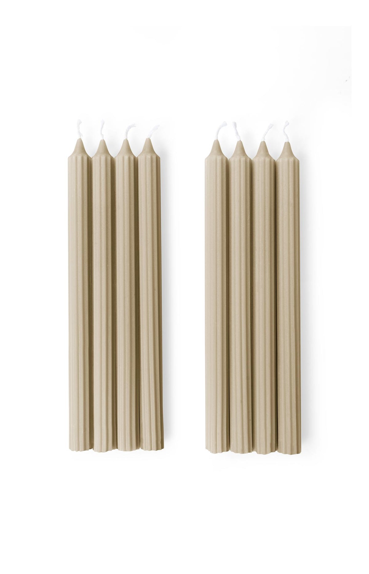 Ribbed dinner candles - set of 8