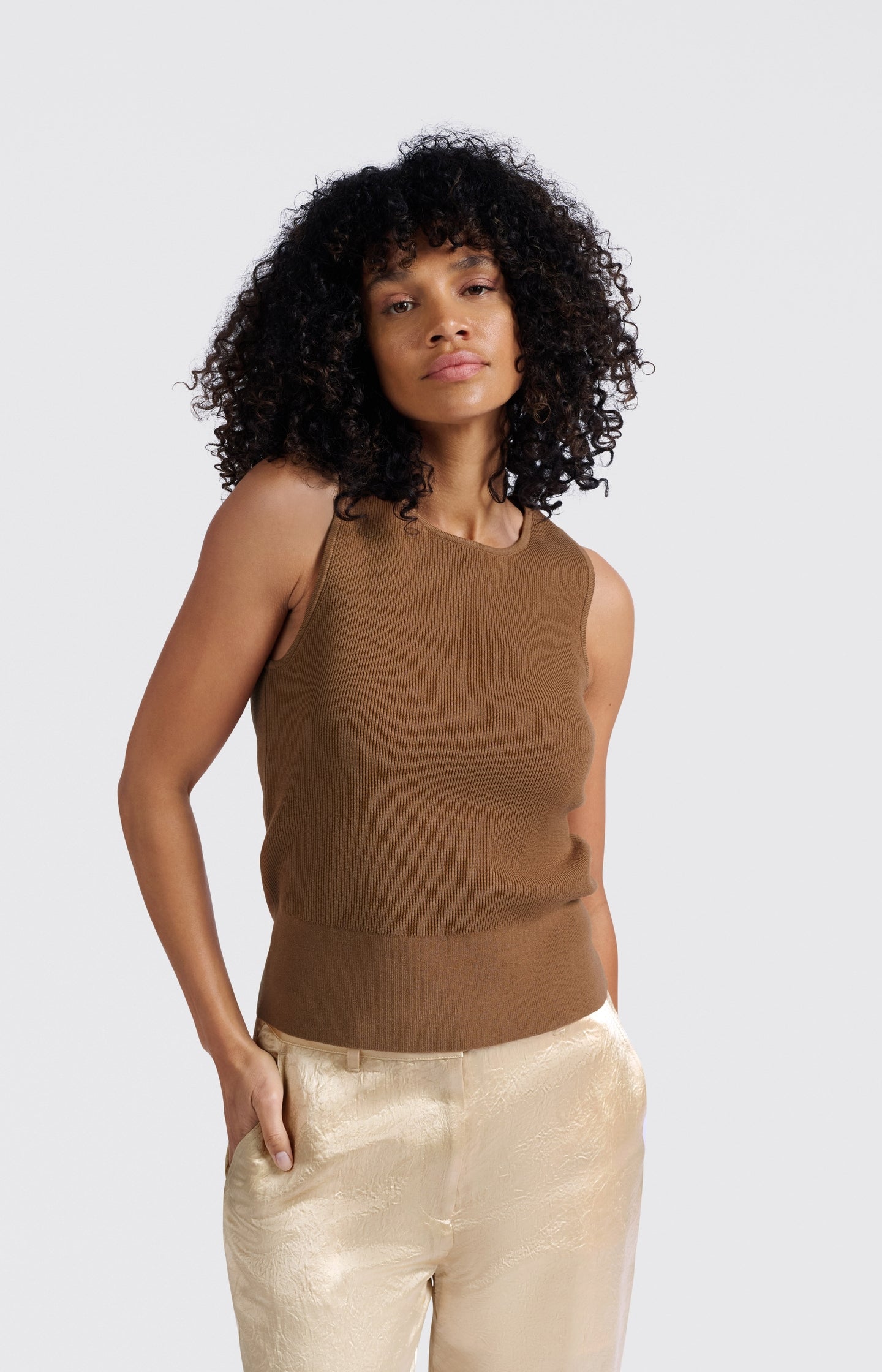 Ribbed fitted tank top