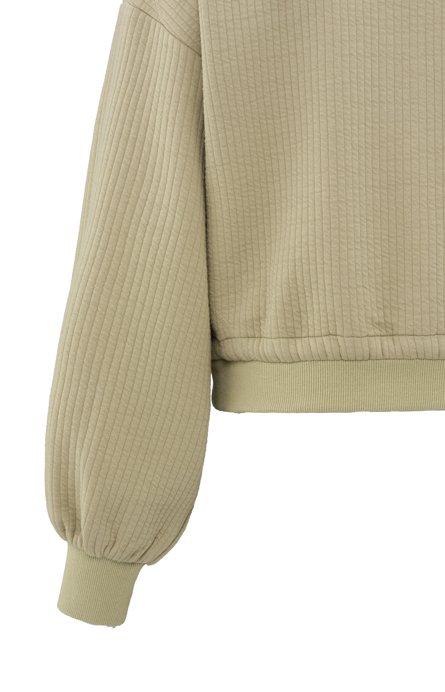 Ribbed jersey cardigan with zipper closure and cords