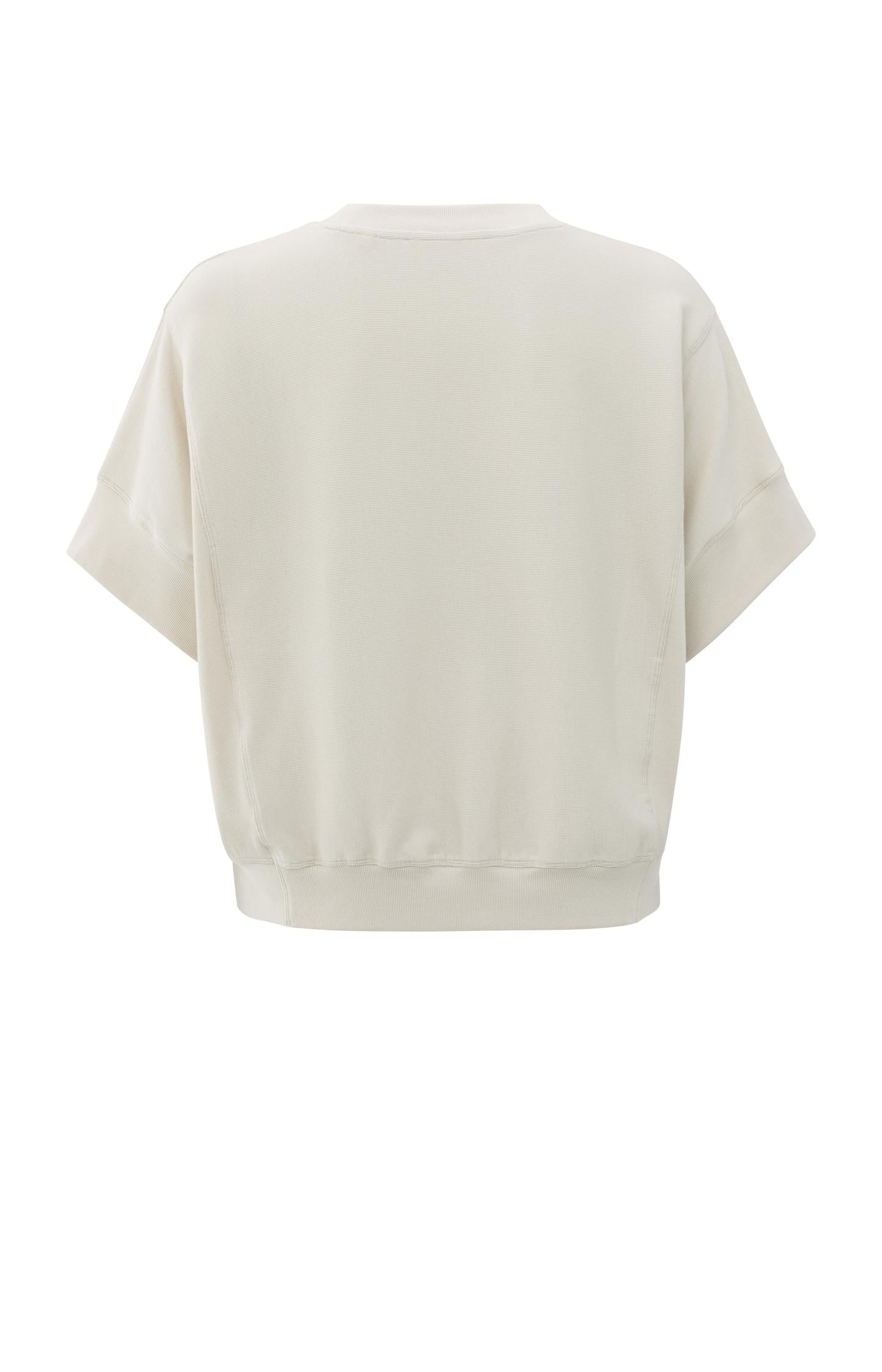 Ribbed jersey top with short sleeves