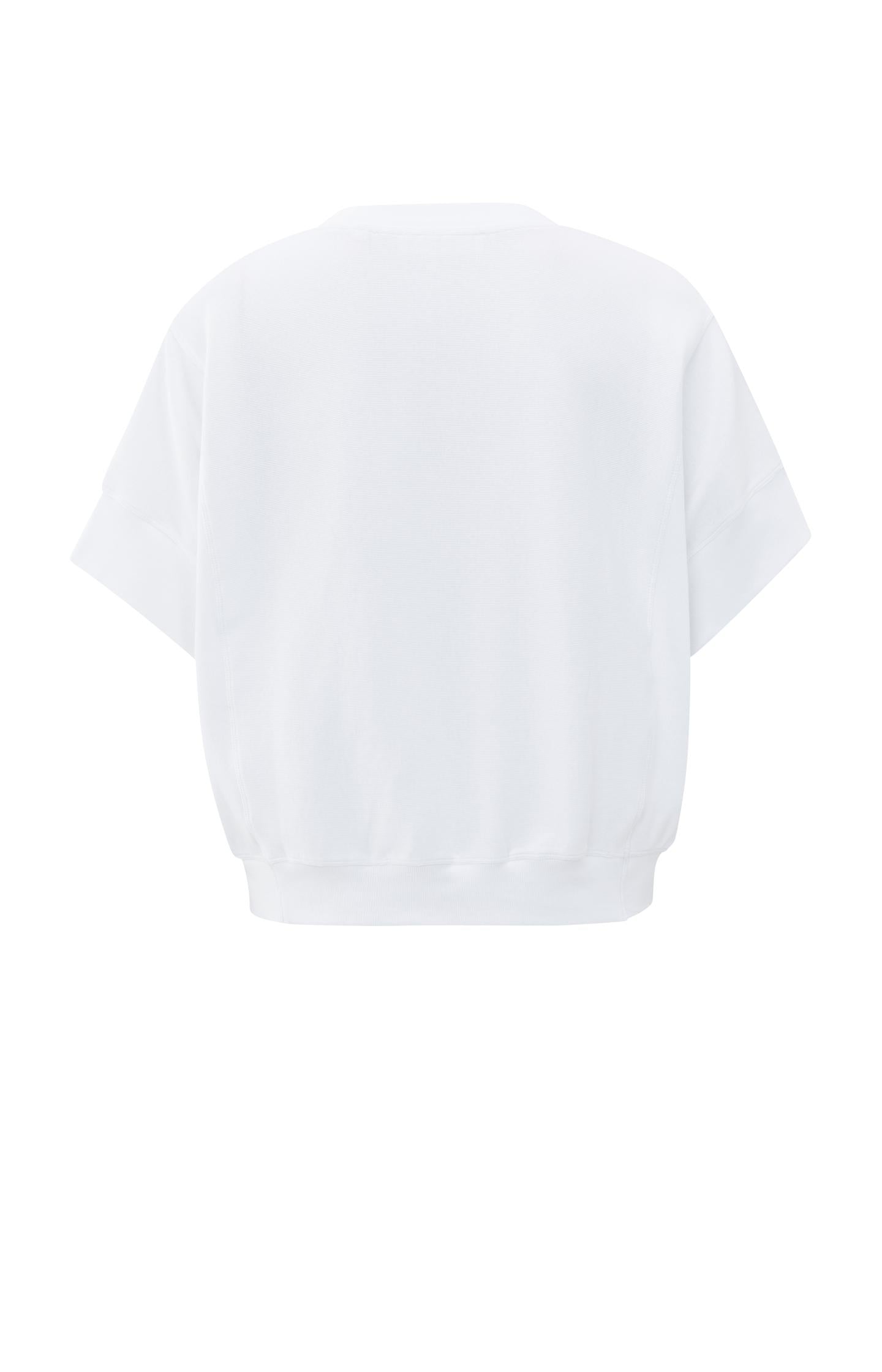Ribbed jersey top with short sleeves