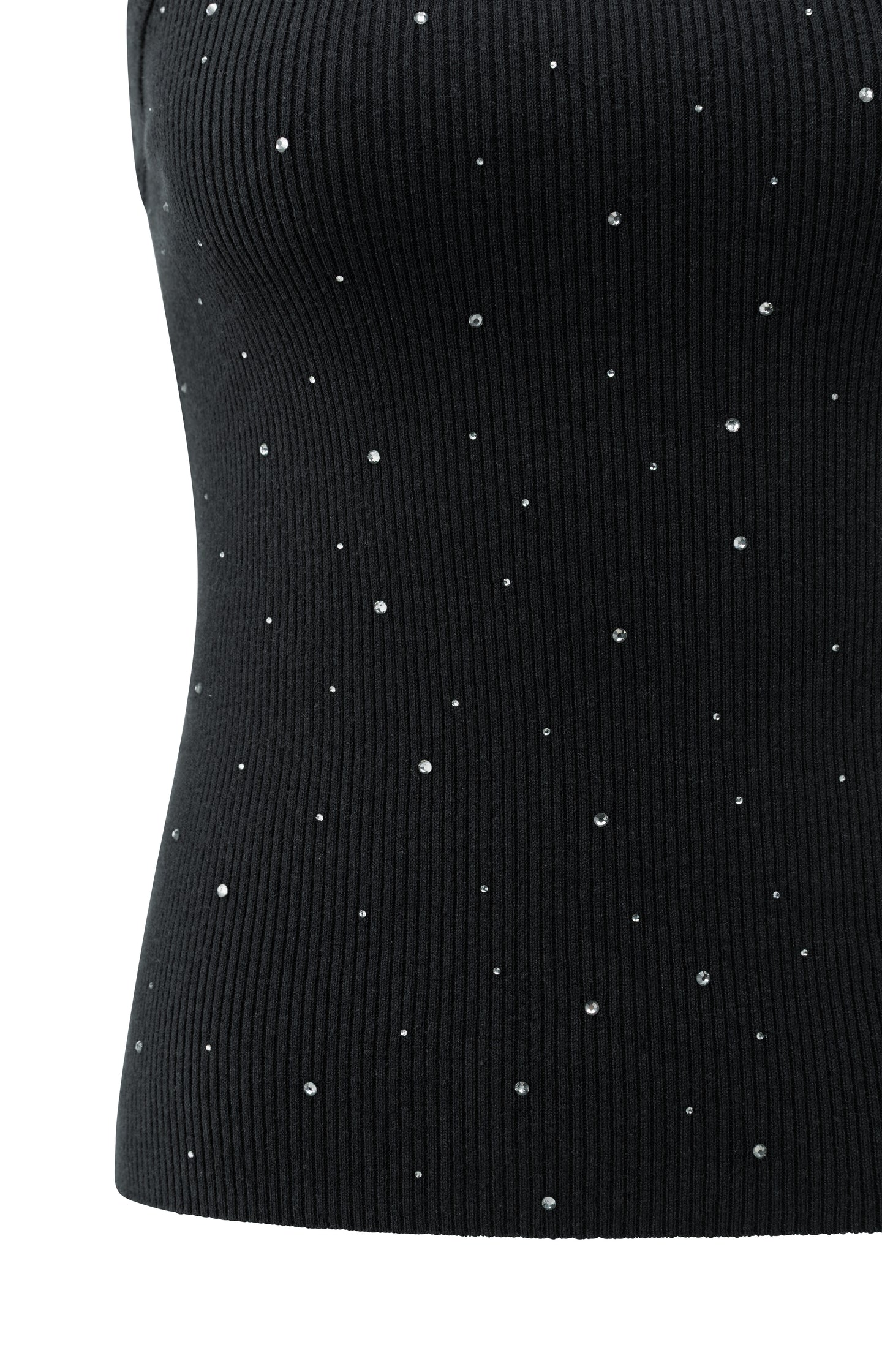 Ribbed knitted tank top with subtle shine details