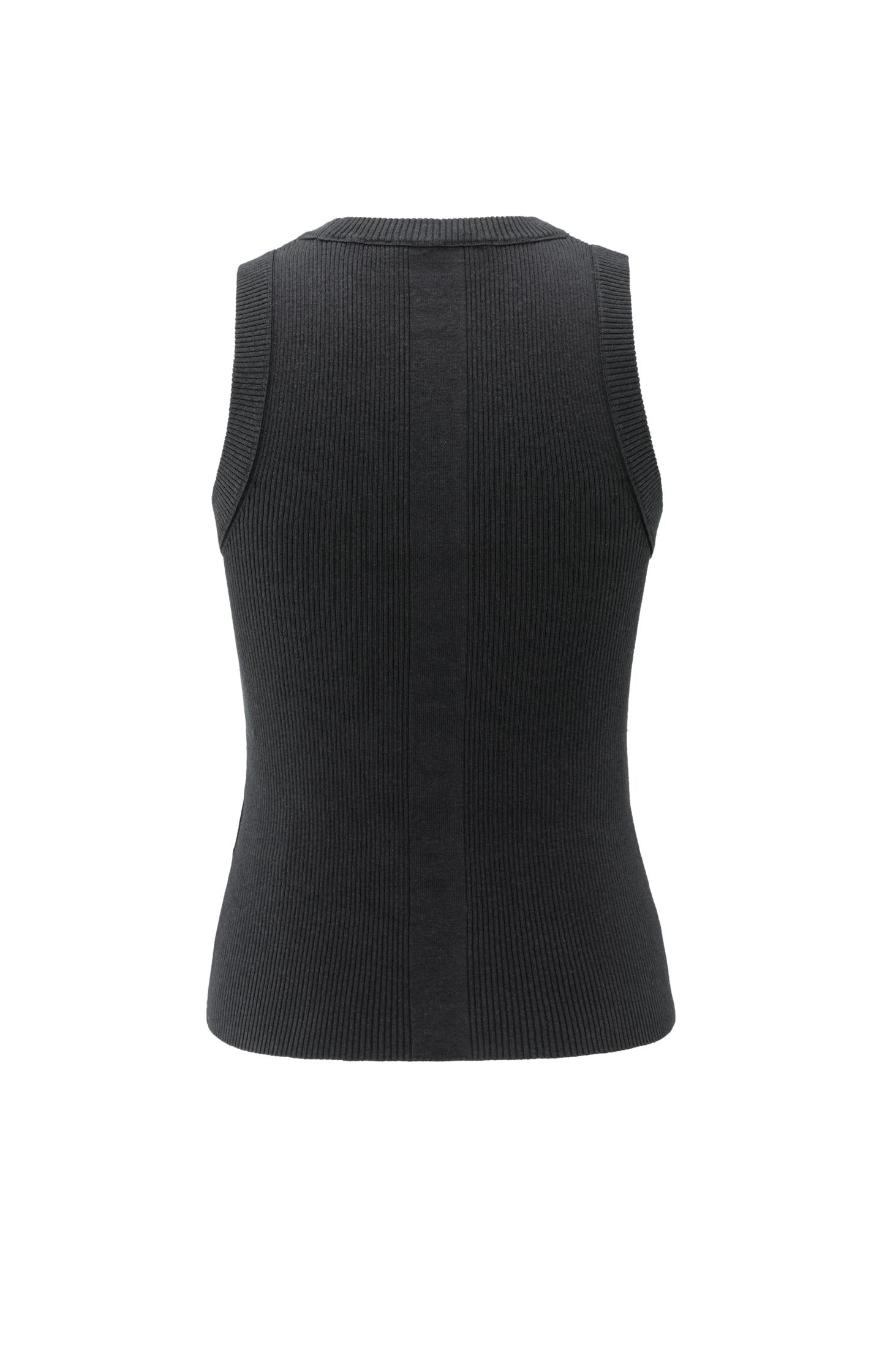 Ribbed knitted tank top with subtle shine details