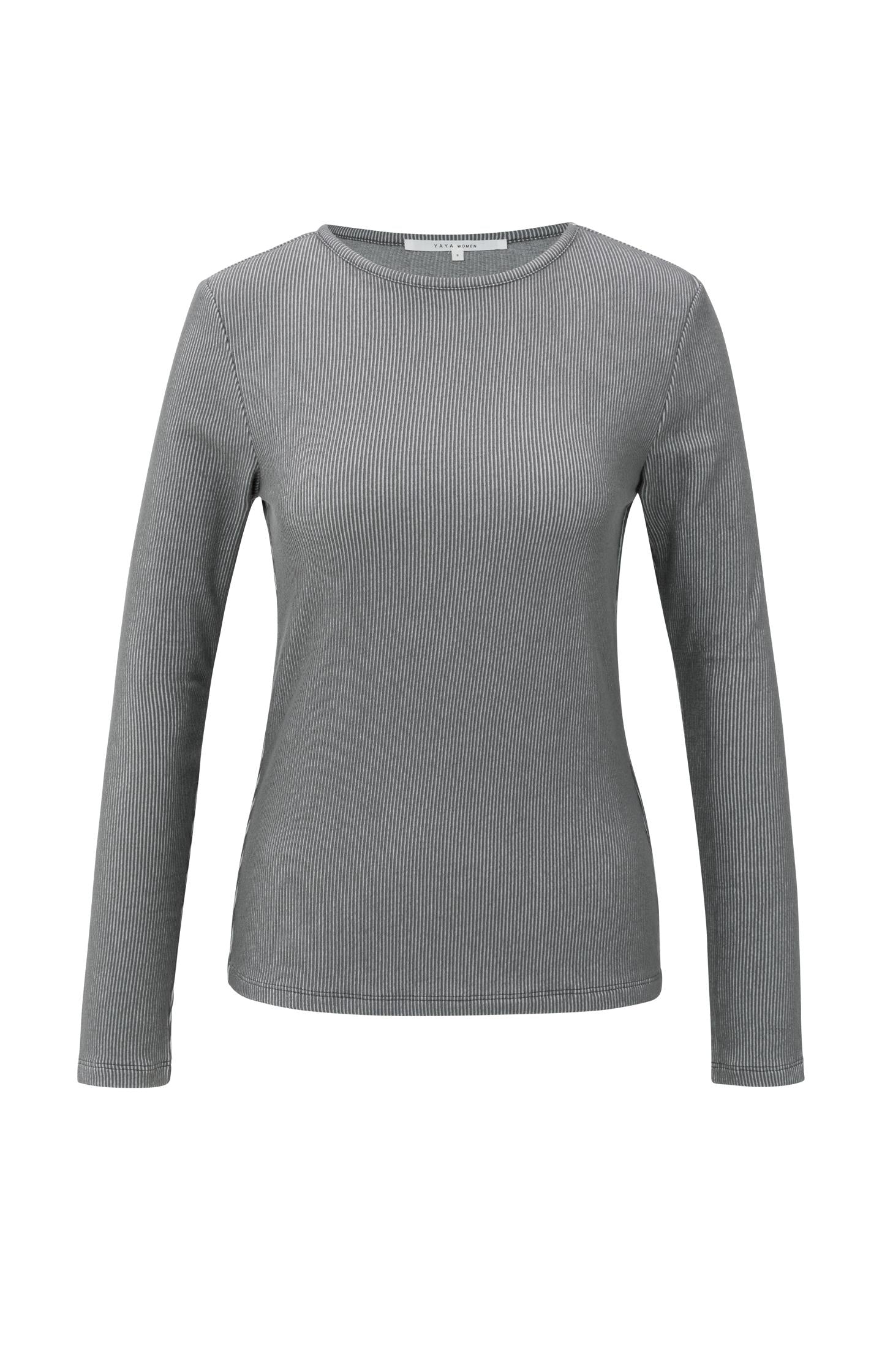 Ribbed long sleeve top with shoulder pads - Type: product