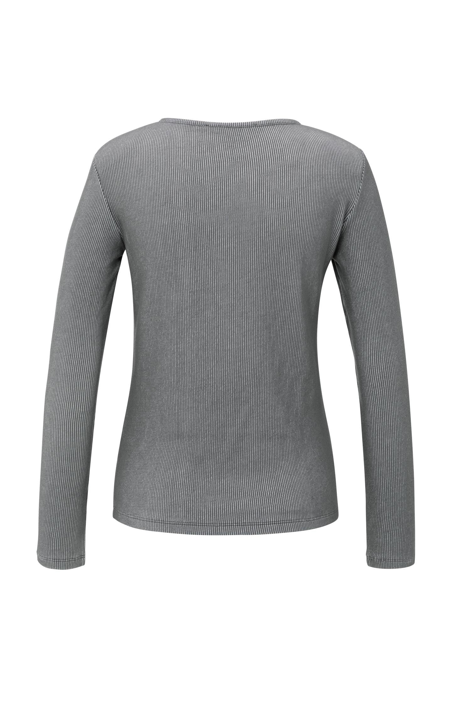 Ribbed long sleeve top with shoulder pads