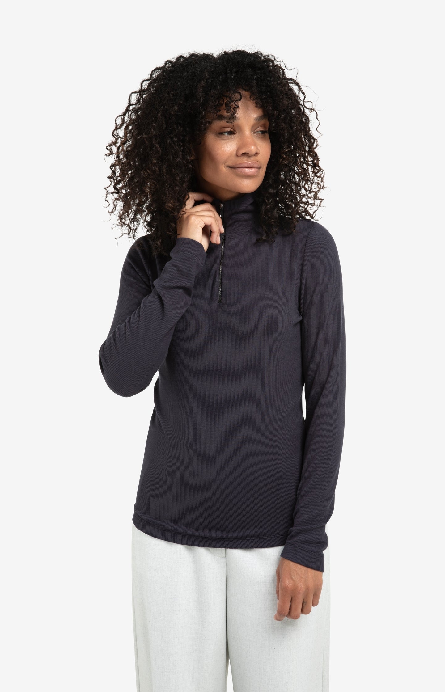 Top manches longues laine et soie Oscalito 3404 (Bleu Top manches longues laine et soie Oscalito 3404 (Bleu