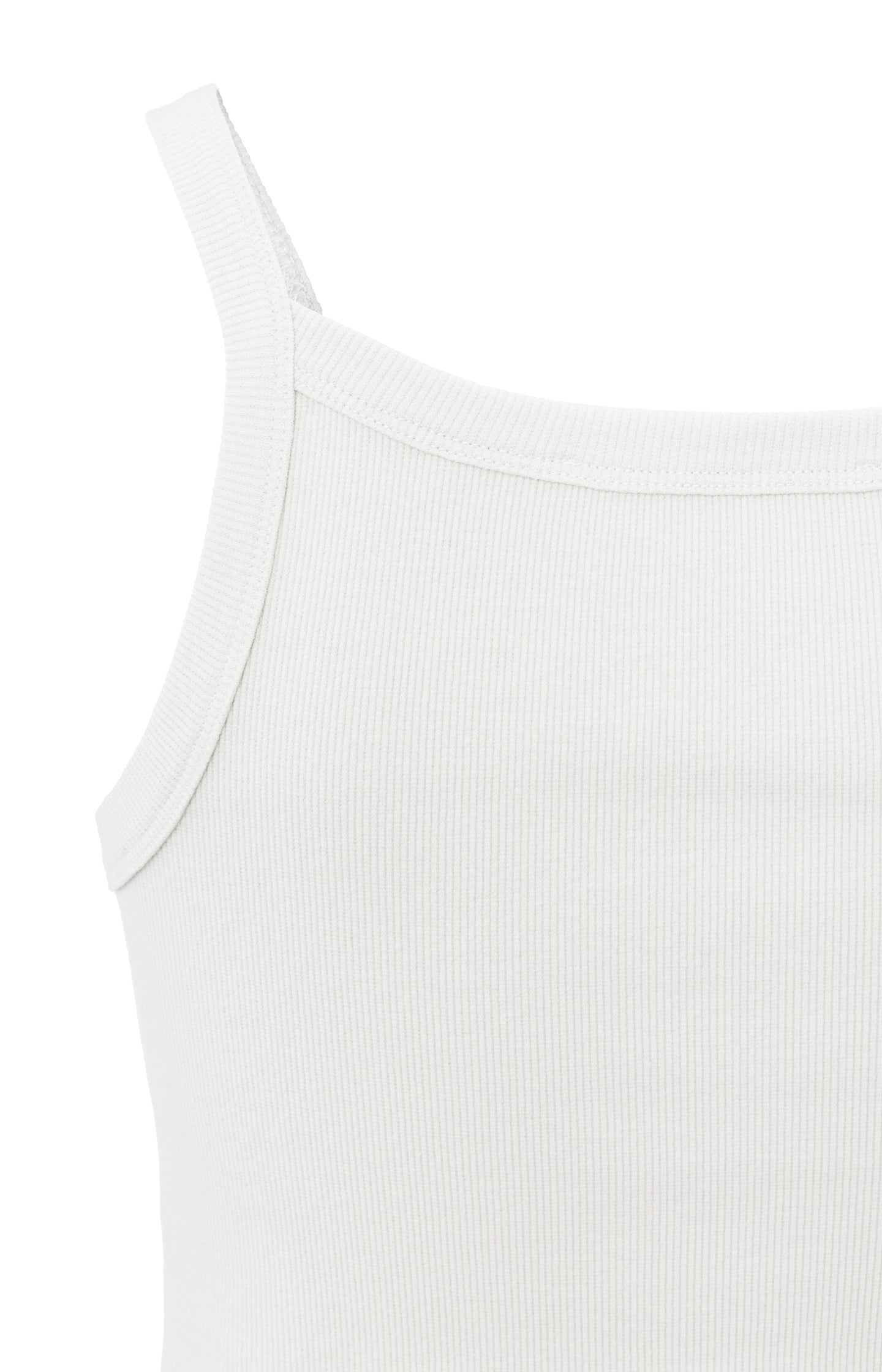 Ribbed singlet from organic cotton in regular fit - Blanc De Blanc White