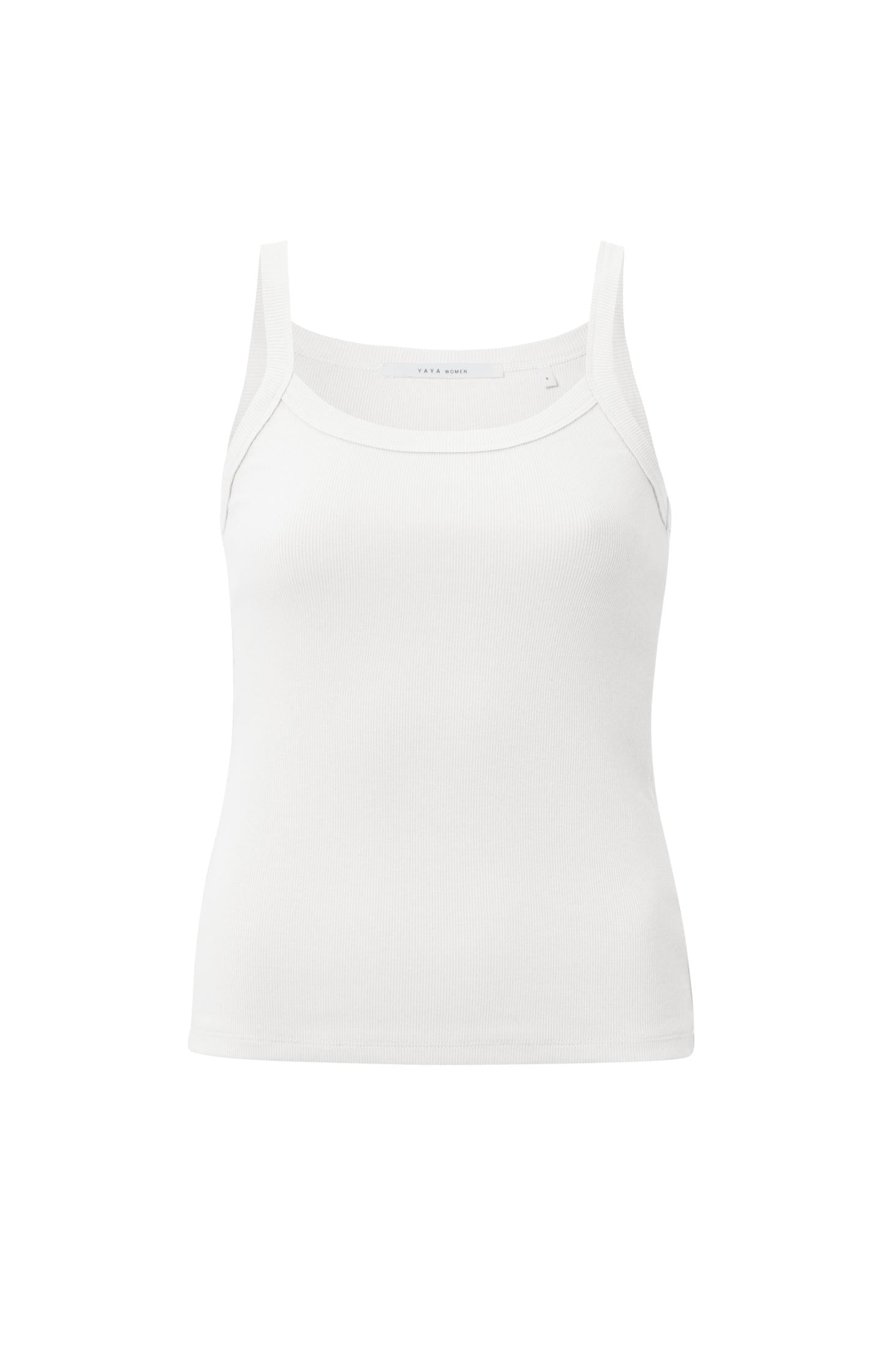 Ribbed singlet from organic cotton in regular fit - Blanc De Blanc White - Type: product