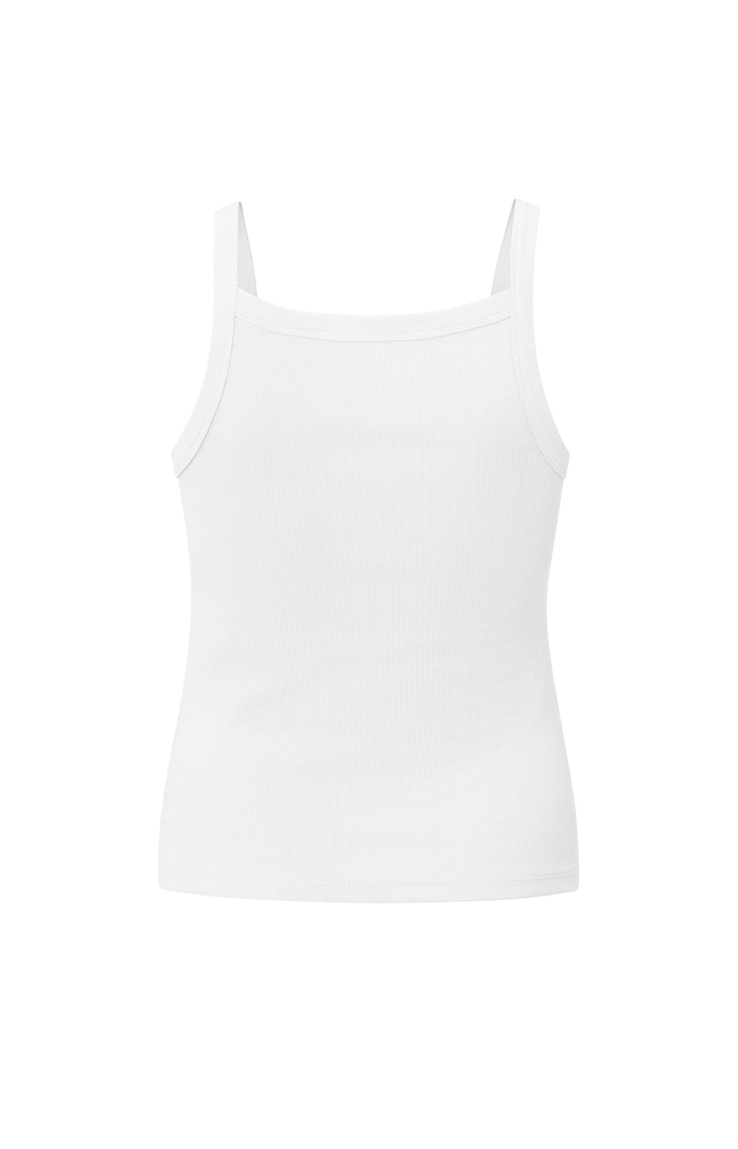 Ribbed singlet from organic cotton in regular fit - Blanc De Blanc White