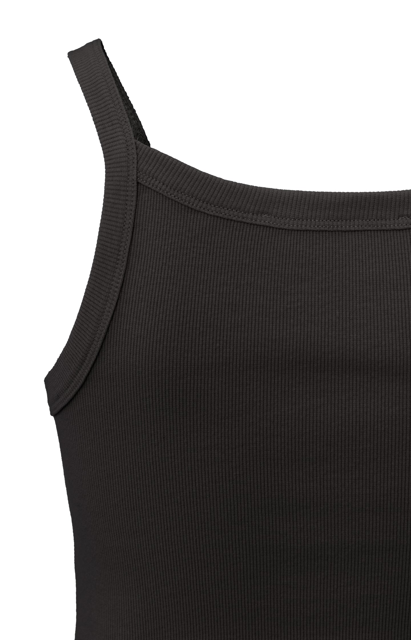 Ribbed singlet from organic cotton in regular fit - Licorice Black