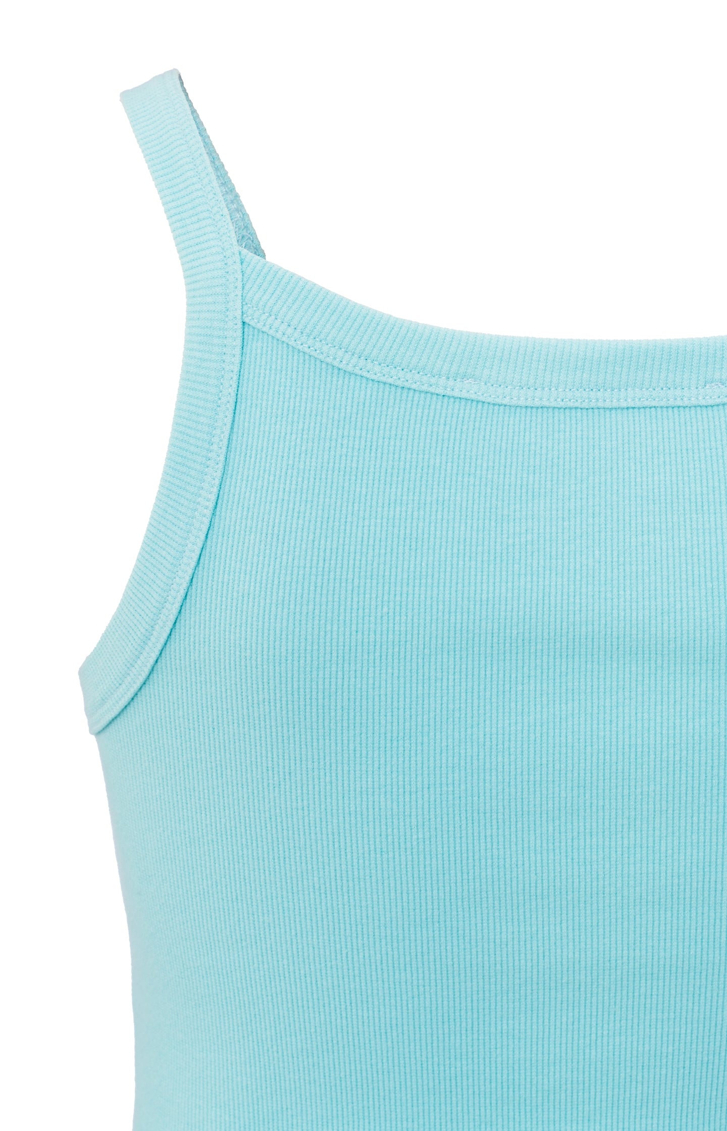 Ribbed singlet from organic cotton in regular fit - Sea Angel Blue