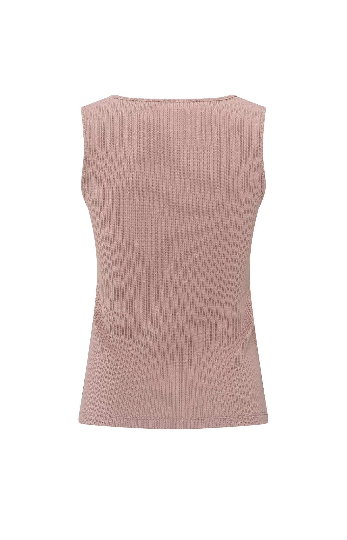 Ribbed singlet with button closure