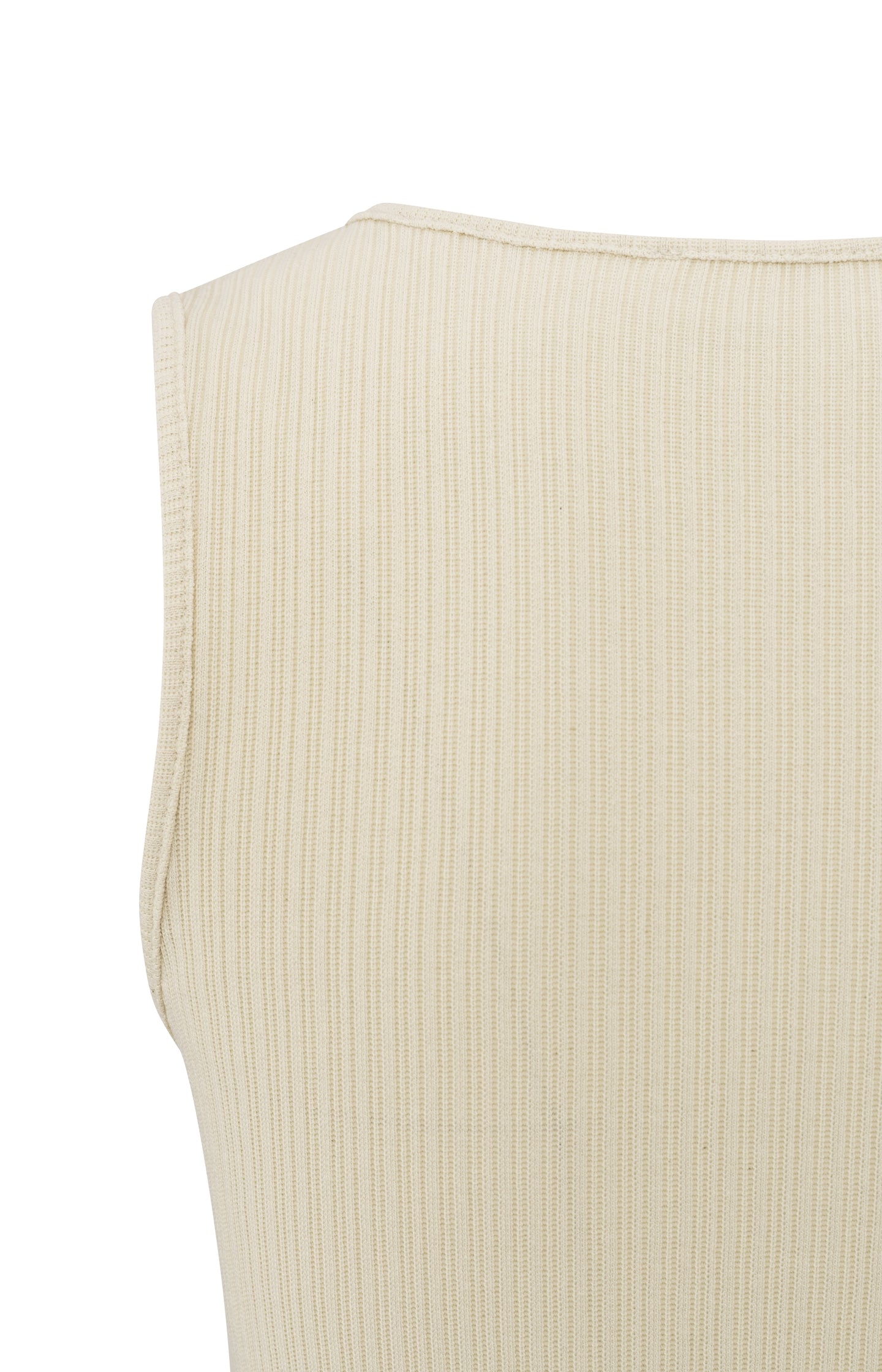 Ribbed singlet with button closure