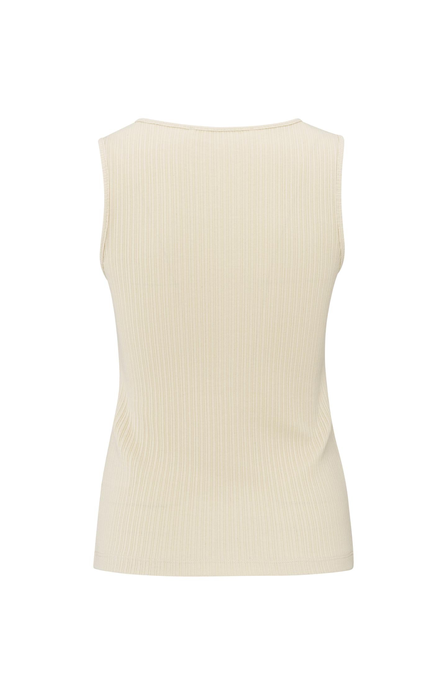 Ribbed singlet with button closure