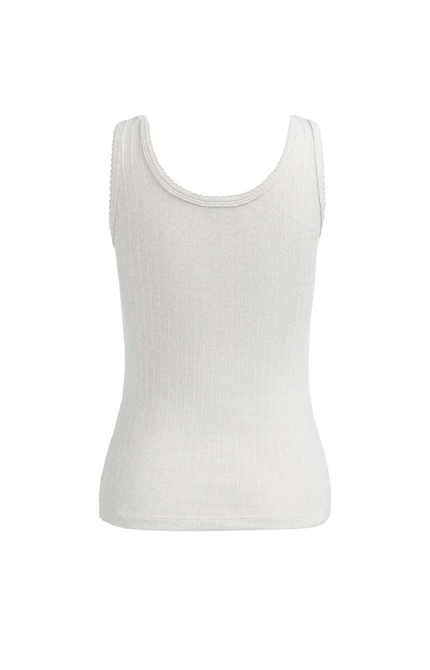 Ribbed singlet with delicate scalloped edge - Type: lookbook