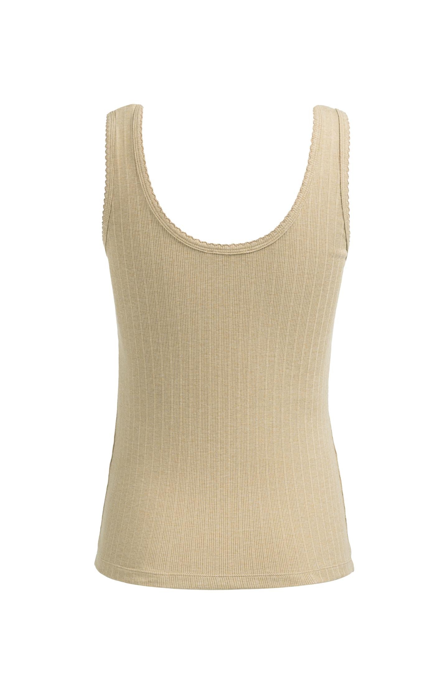 Ribbed singlet with delicate scalloped edge - Type: lookbook