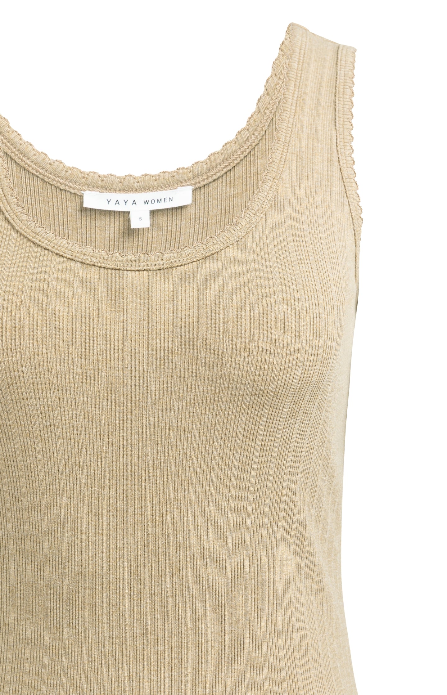 Ribbed singlet with delicate scalloped edge - Type: lookbook