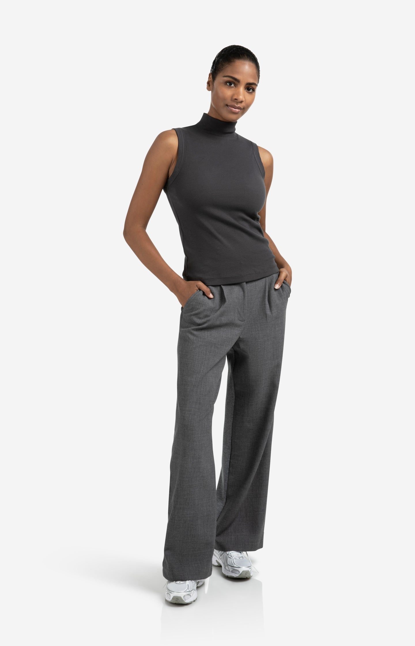 Ribbed singlet with high neck - Type: lookbook