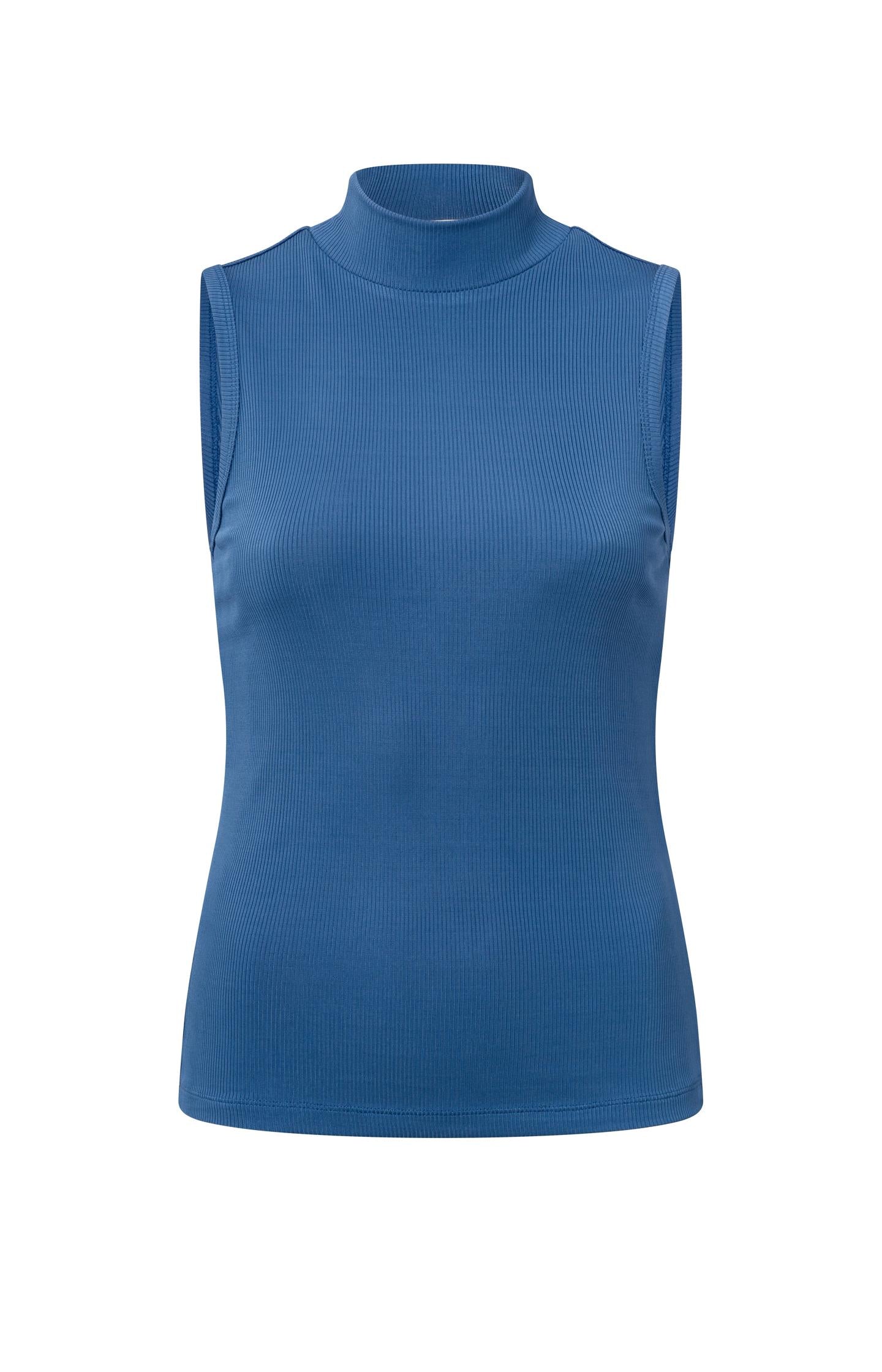 Ribbed singlet with high neck in slim fit - Type: product