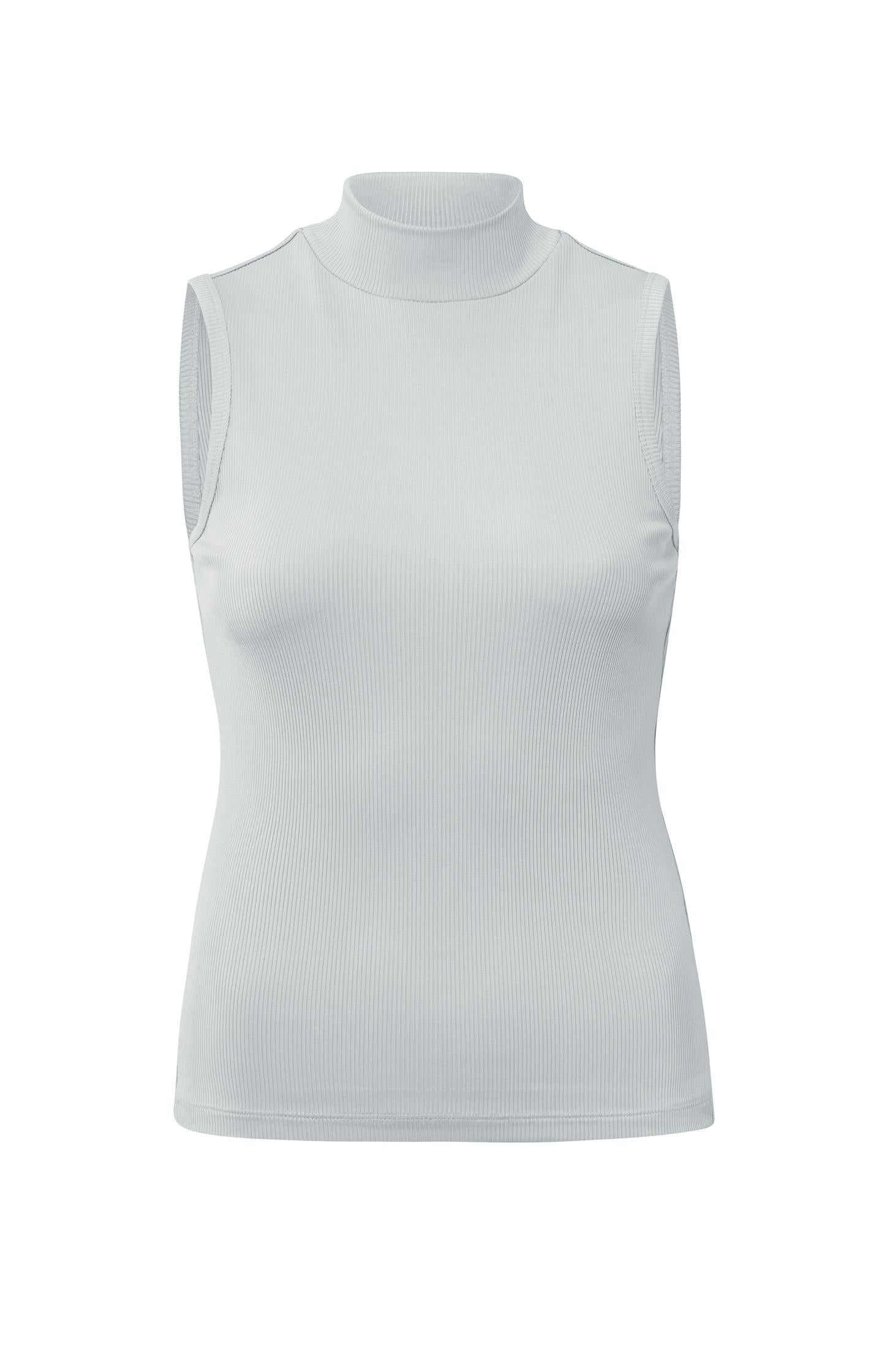 Ribbed singlet with high neck in slim fit - Type: product