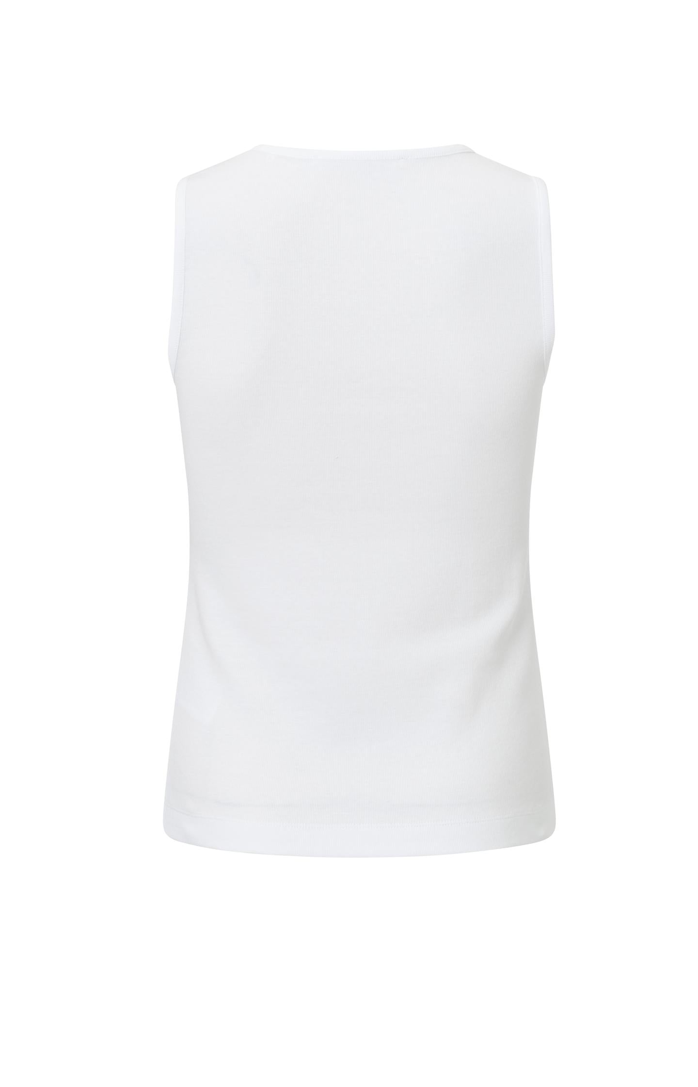 Ribbed singlet with low round neck and a regular fit