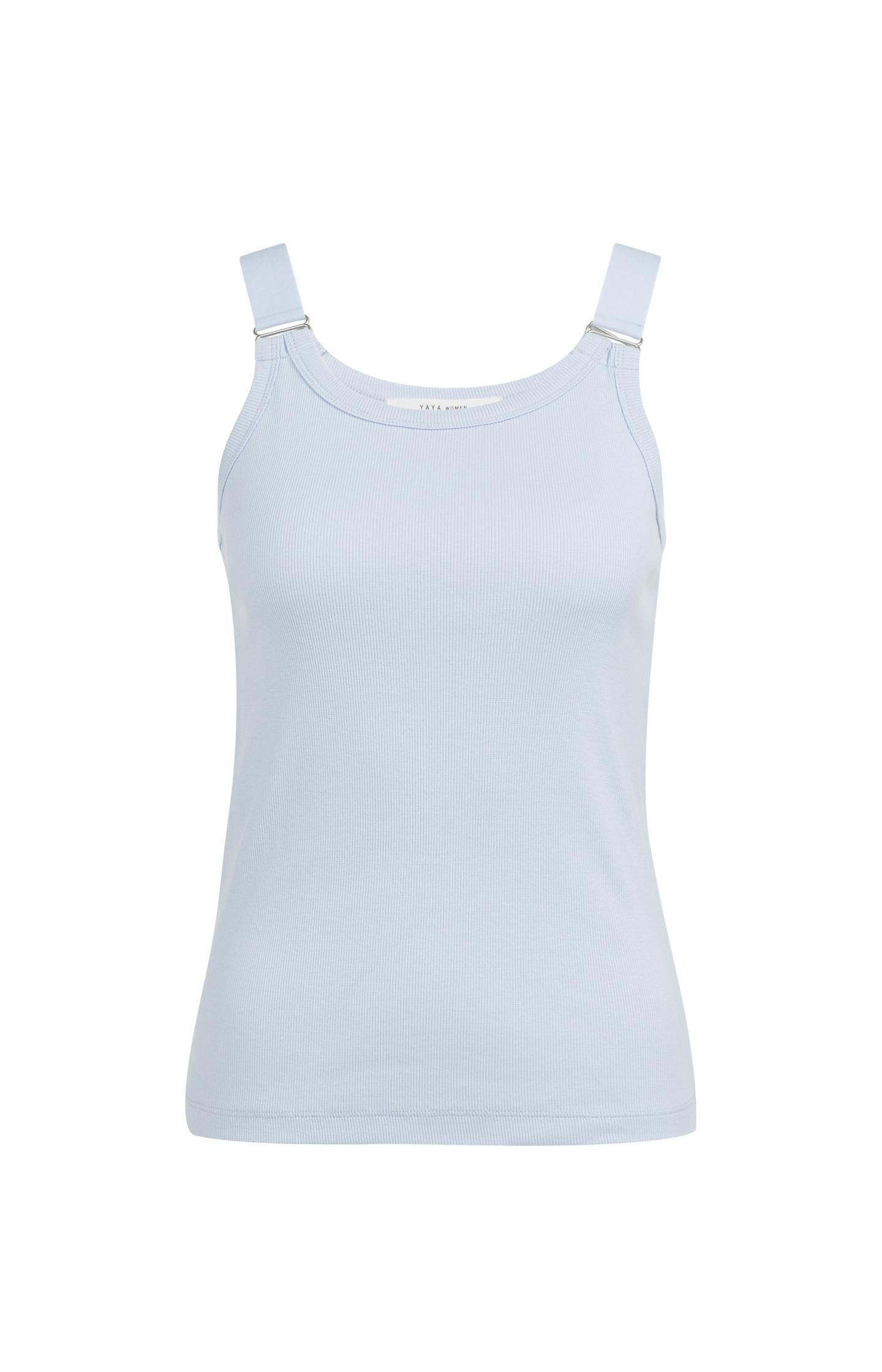 Ribbed singlet with ring details on the shoulder straps - Type: product