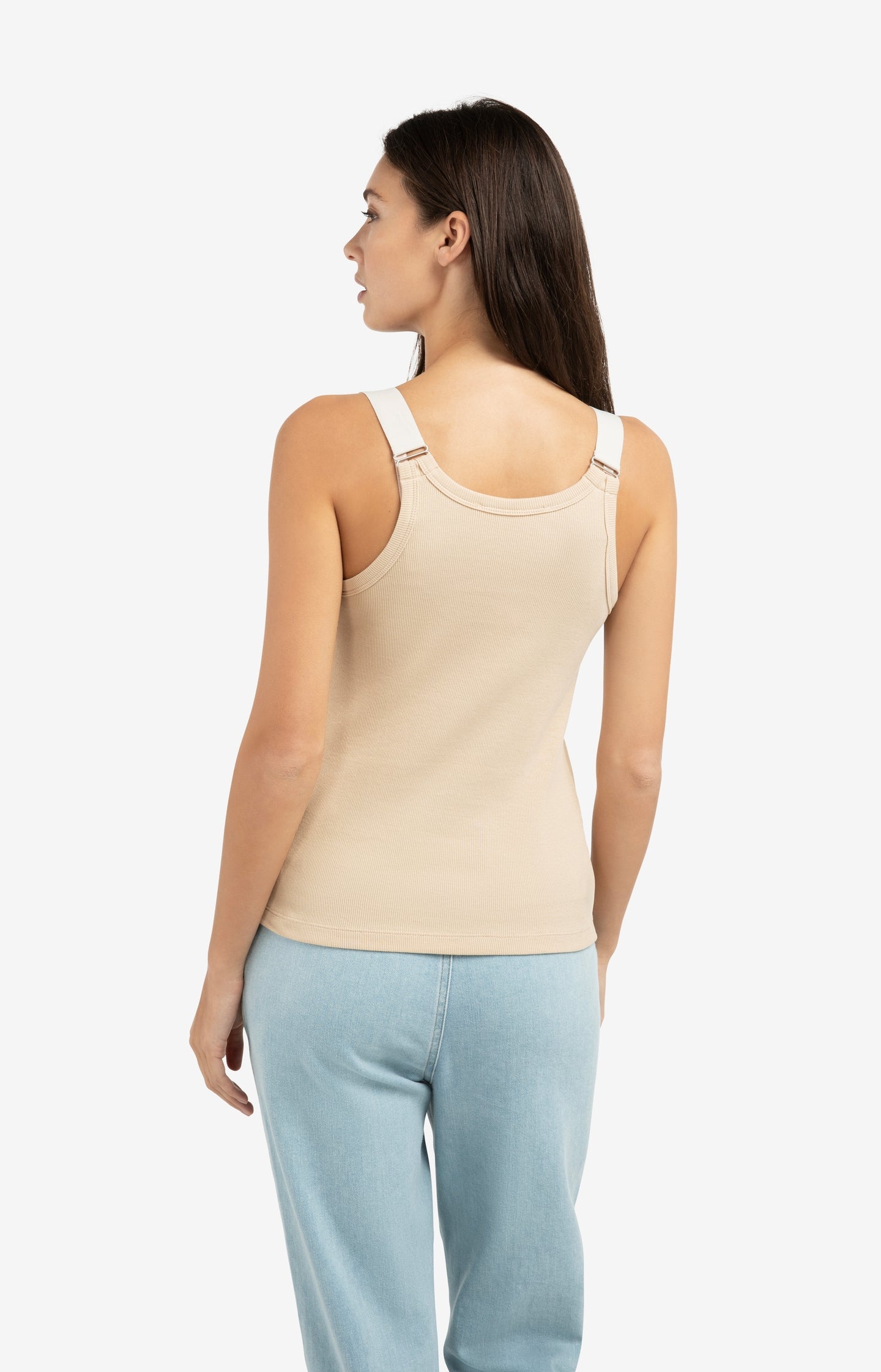 Ribbed singlet with ring details on the shoulder straps - Type: lookbook