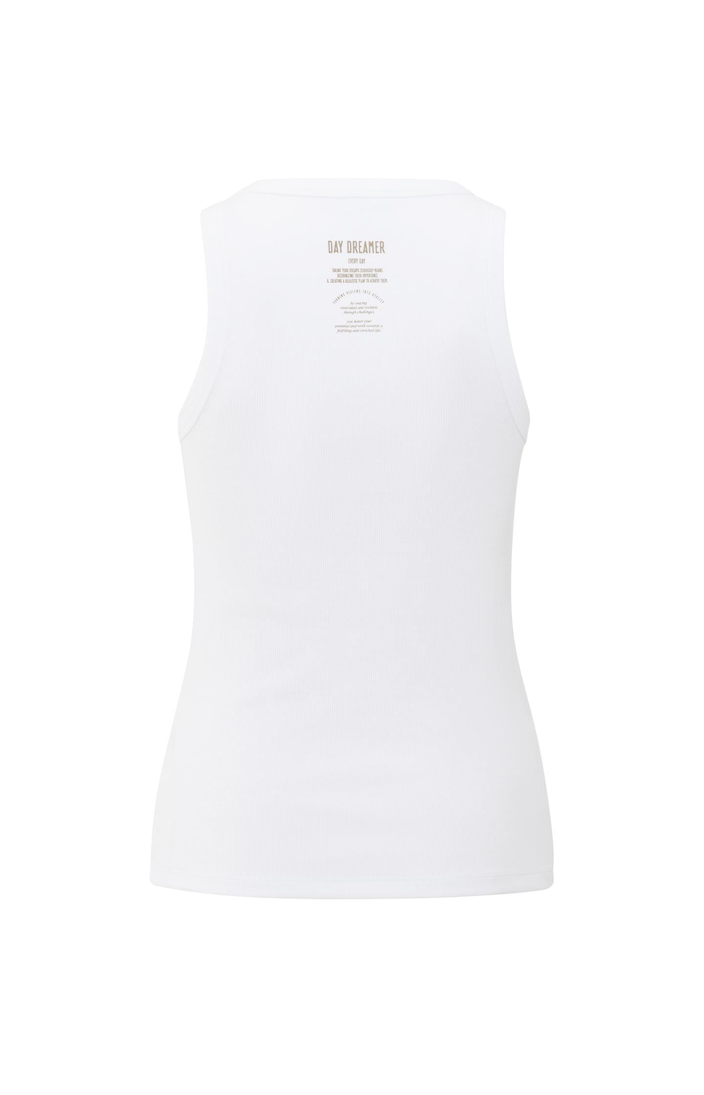 Ribbed singlet with round neck and back print