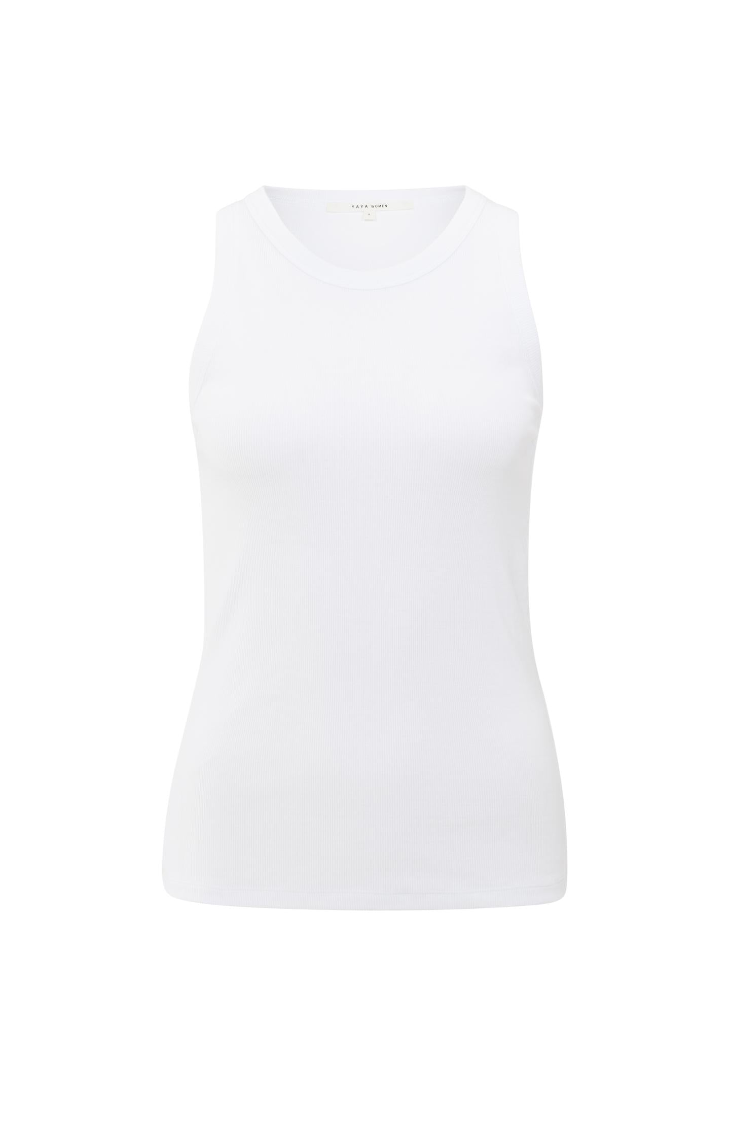 Ribbed singlet with round neck and back print - Type: product