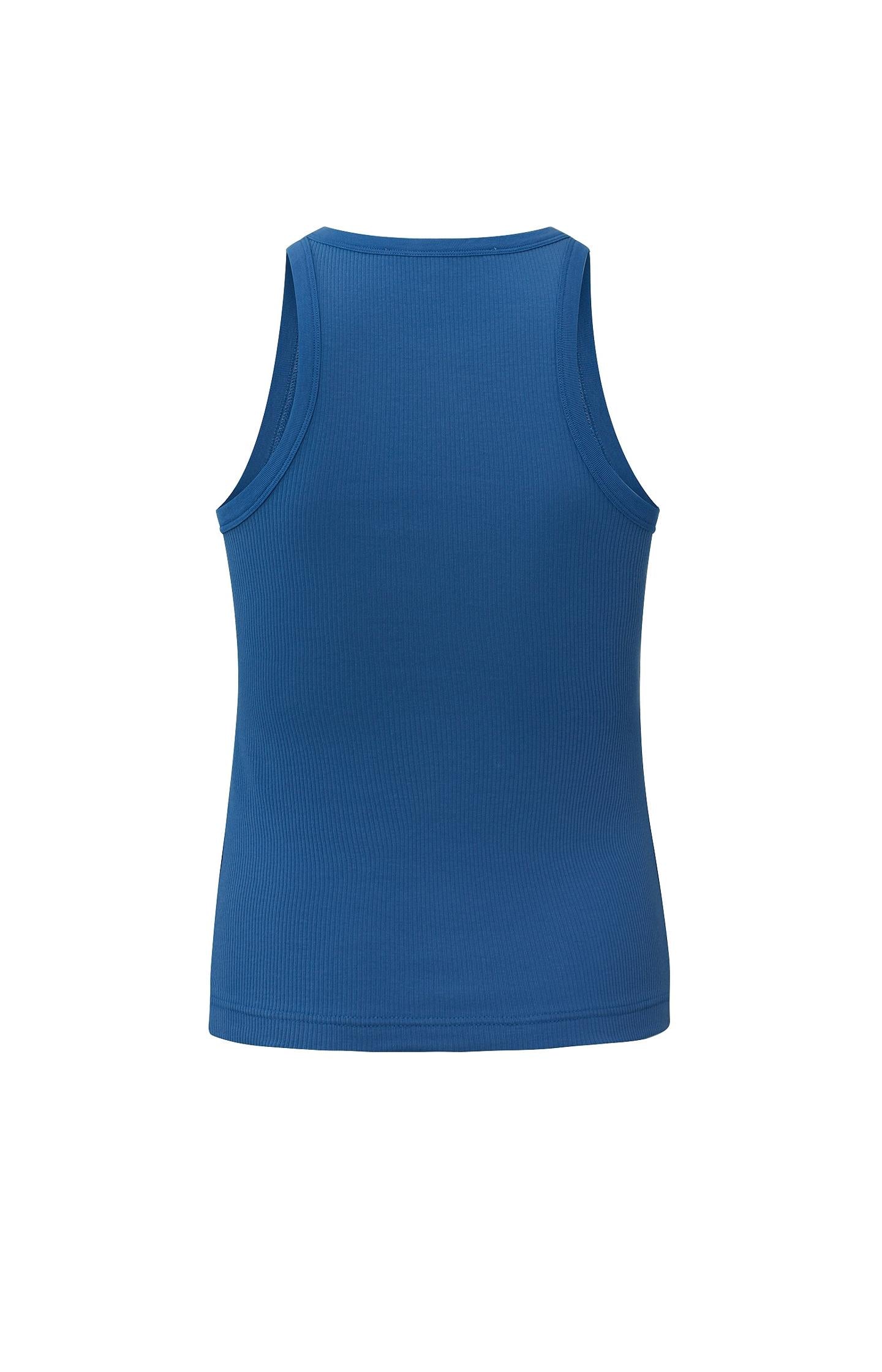 Ribbed singlet with round neck in regular fit