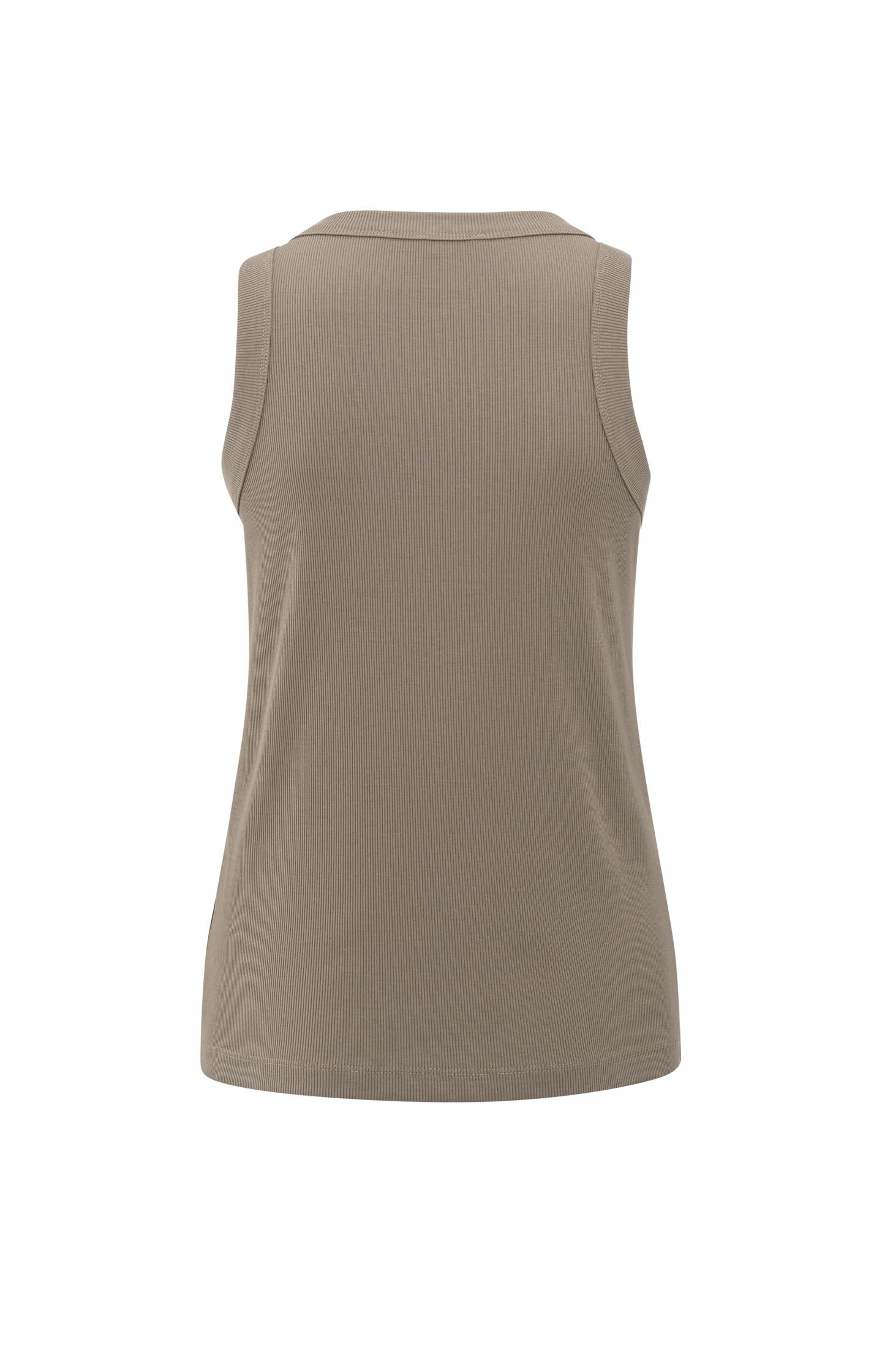 Ribbed singlet with round neckline
