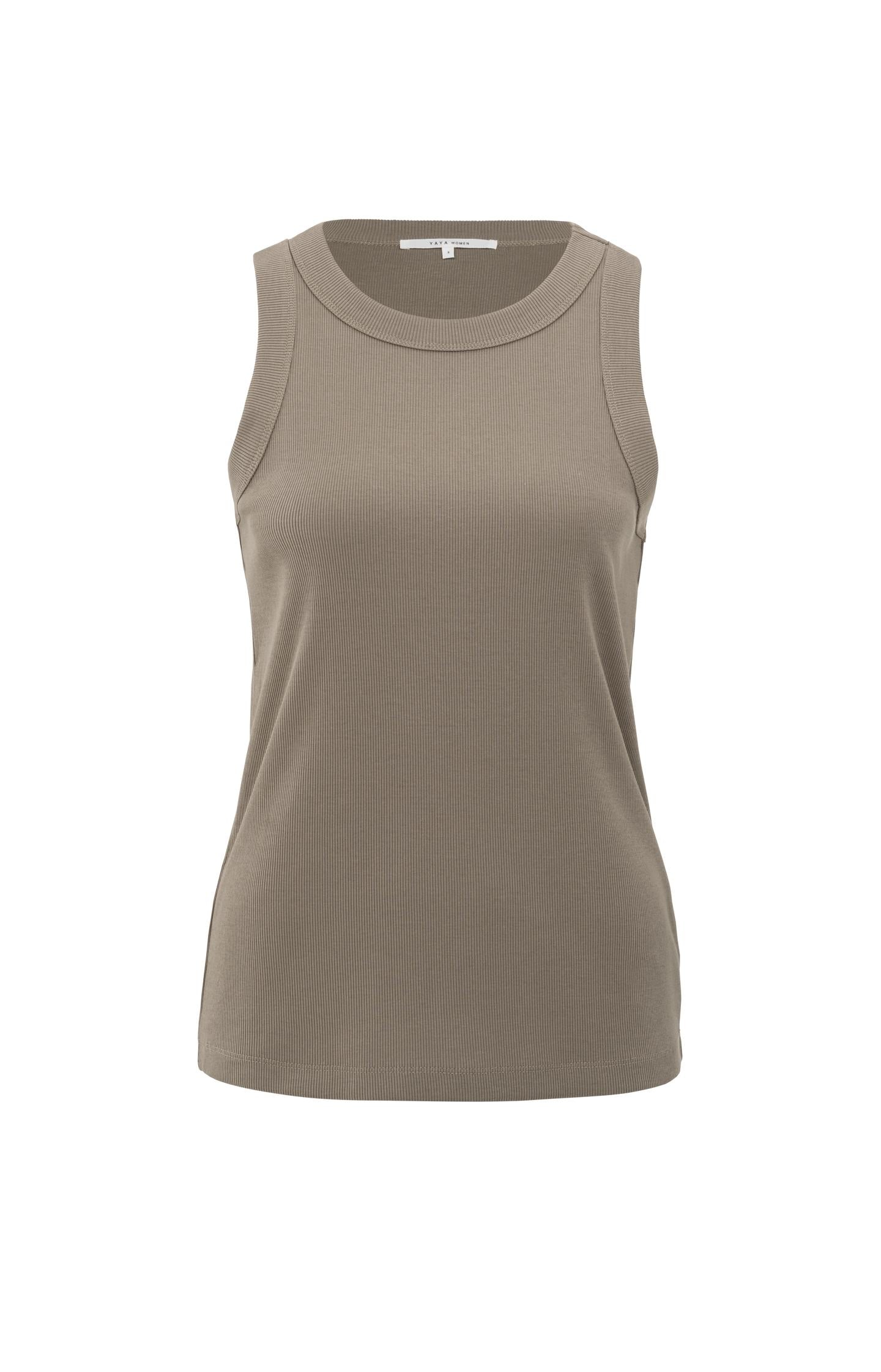 Ribbed singlet with round neckline - Type: product