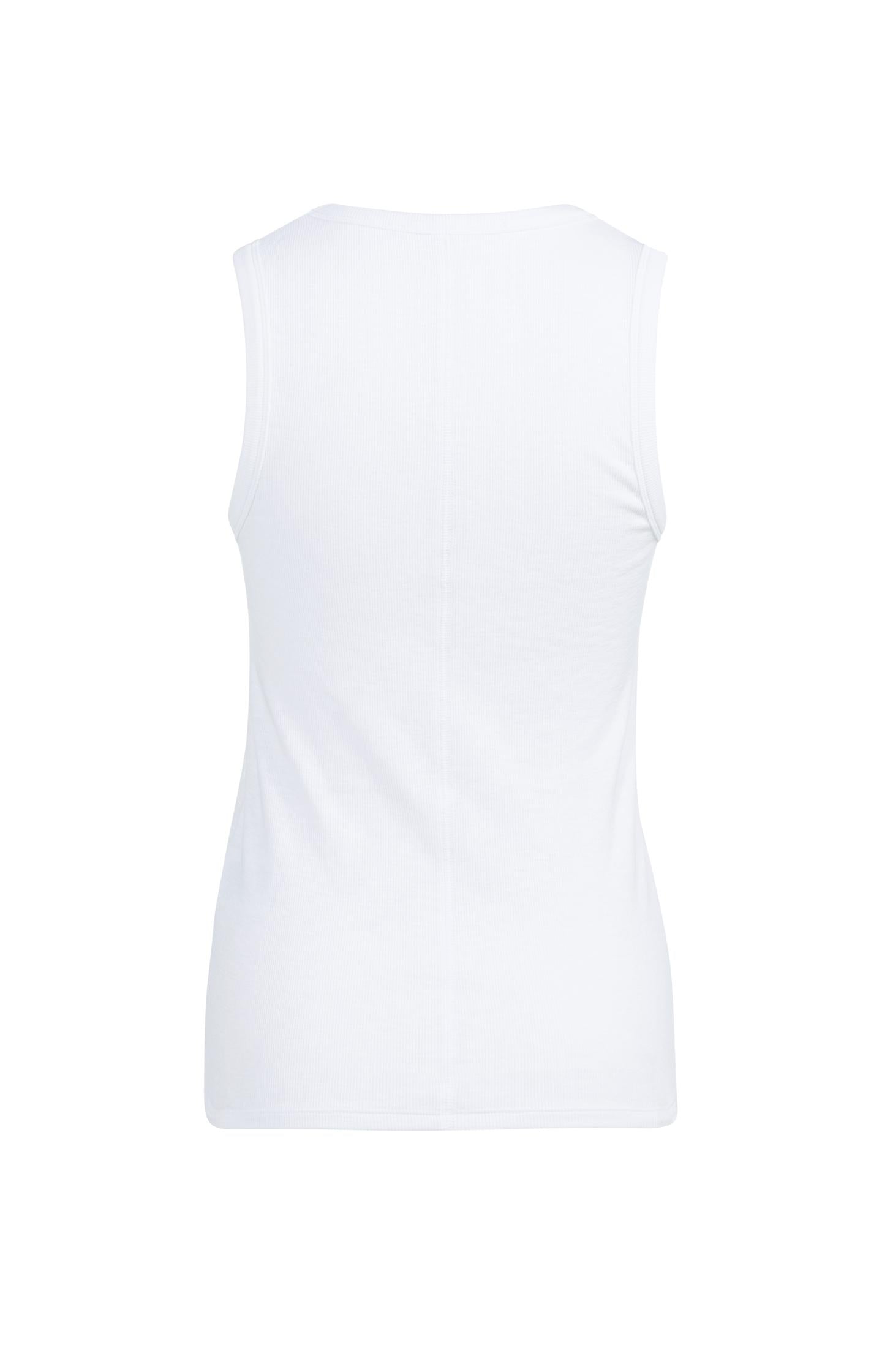 Ribbed singlet with round neckline