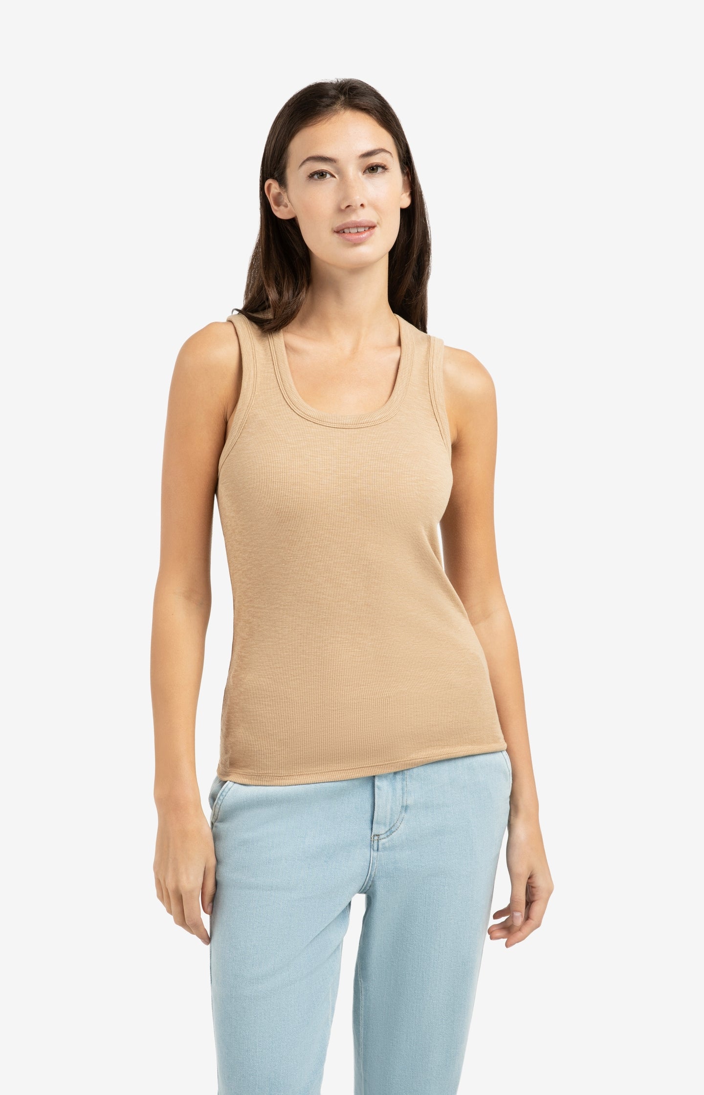 Ribbed singlet with round neckline - Type: lookbook