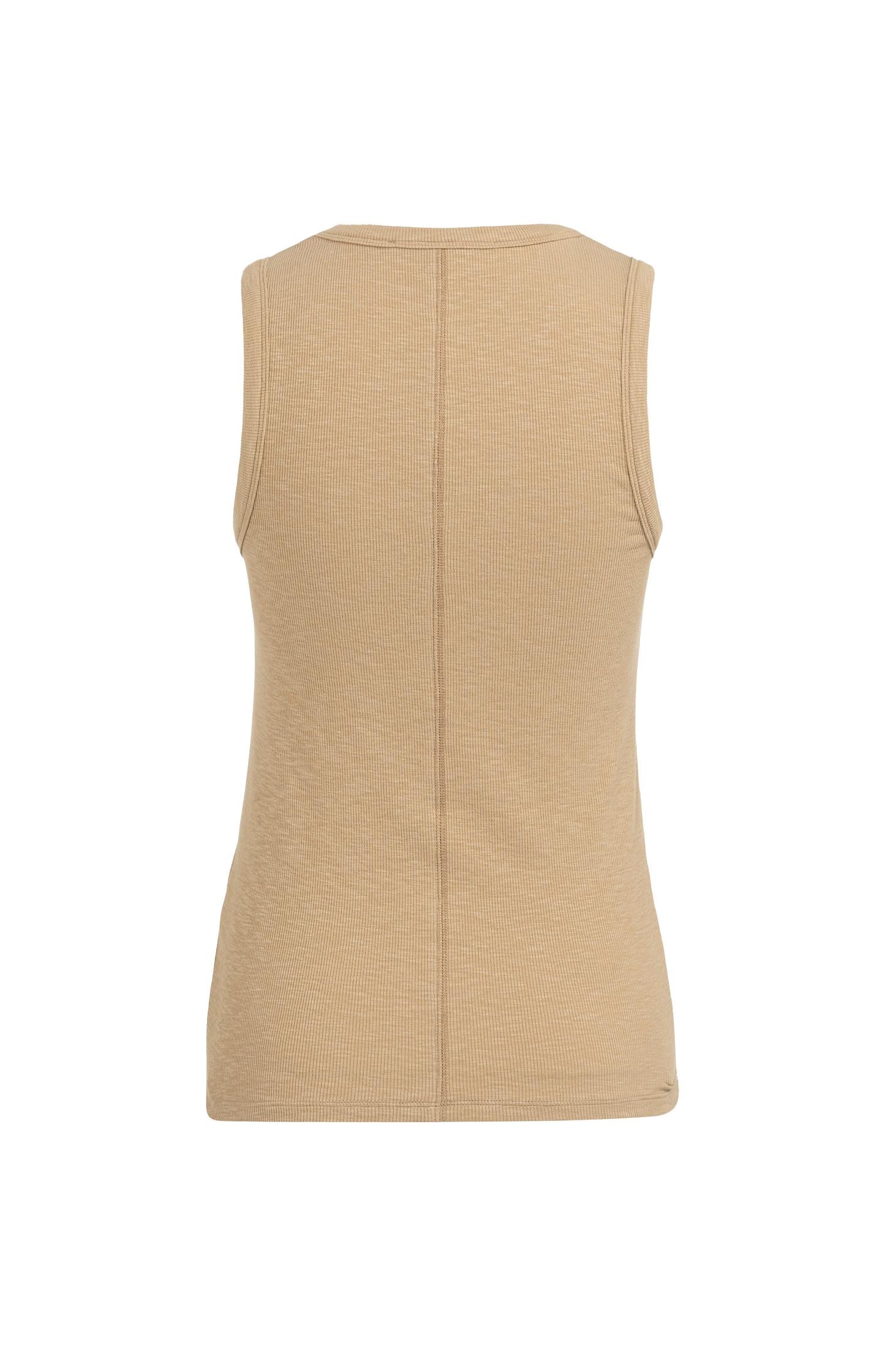Ribbed singlet with round neckline