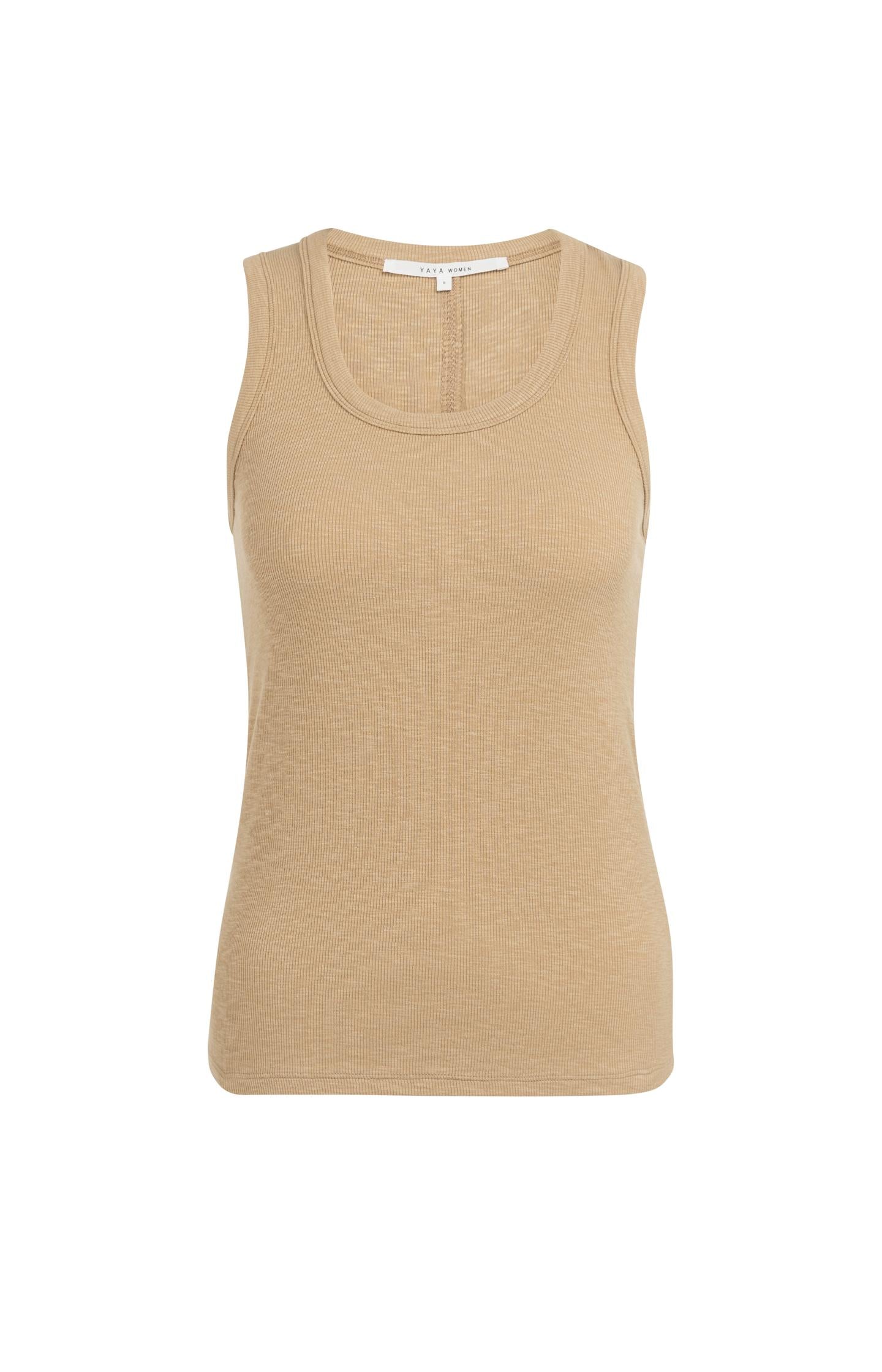 Ribbed singlet with round neckline - Type: product