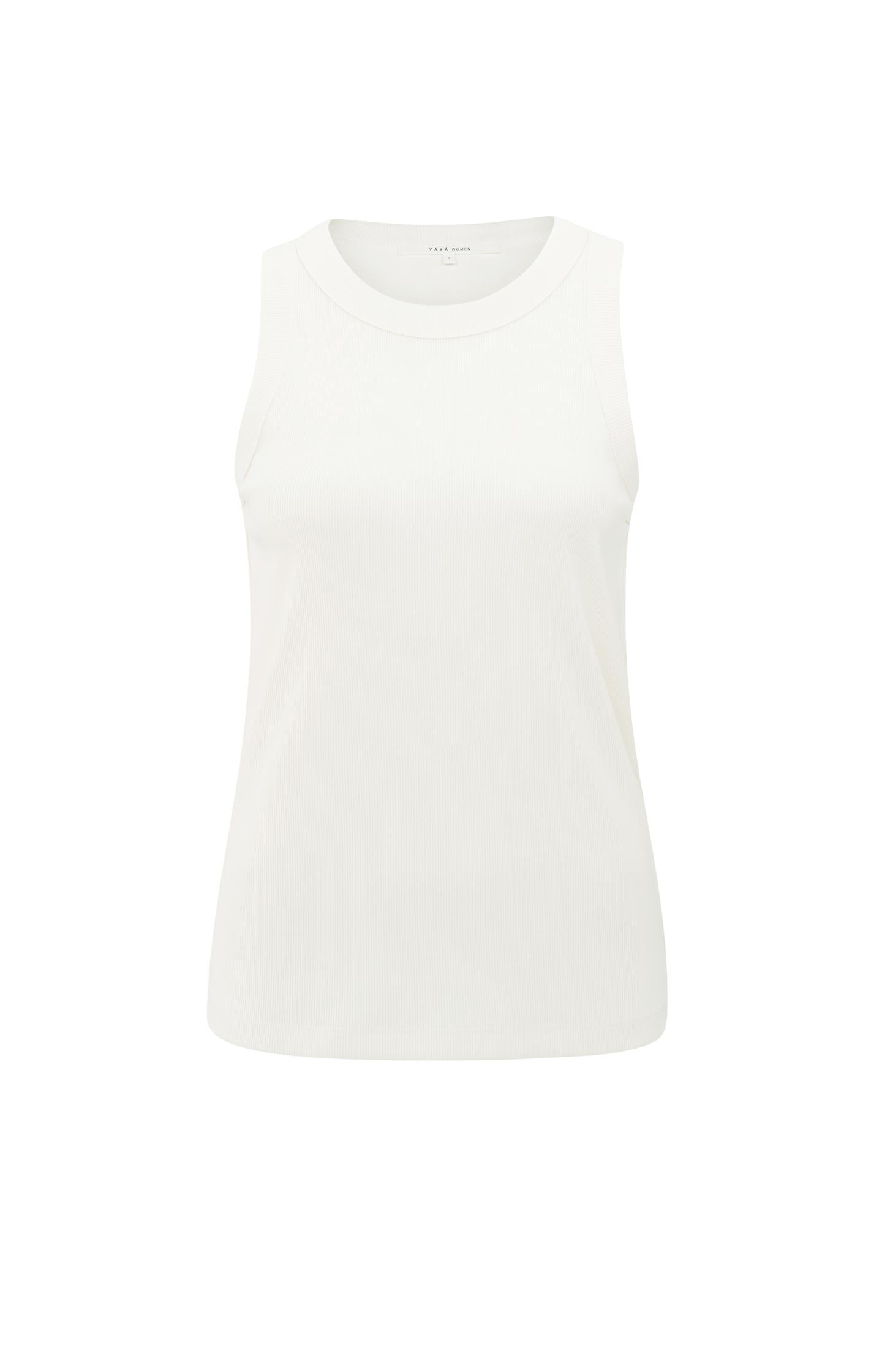 Ribbed singlet with round neckline - Type: product