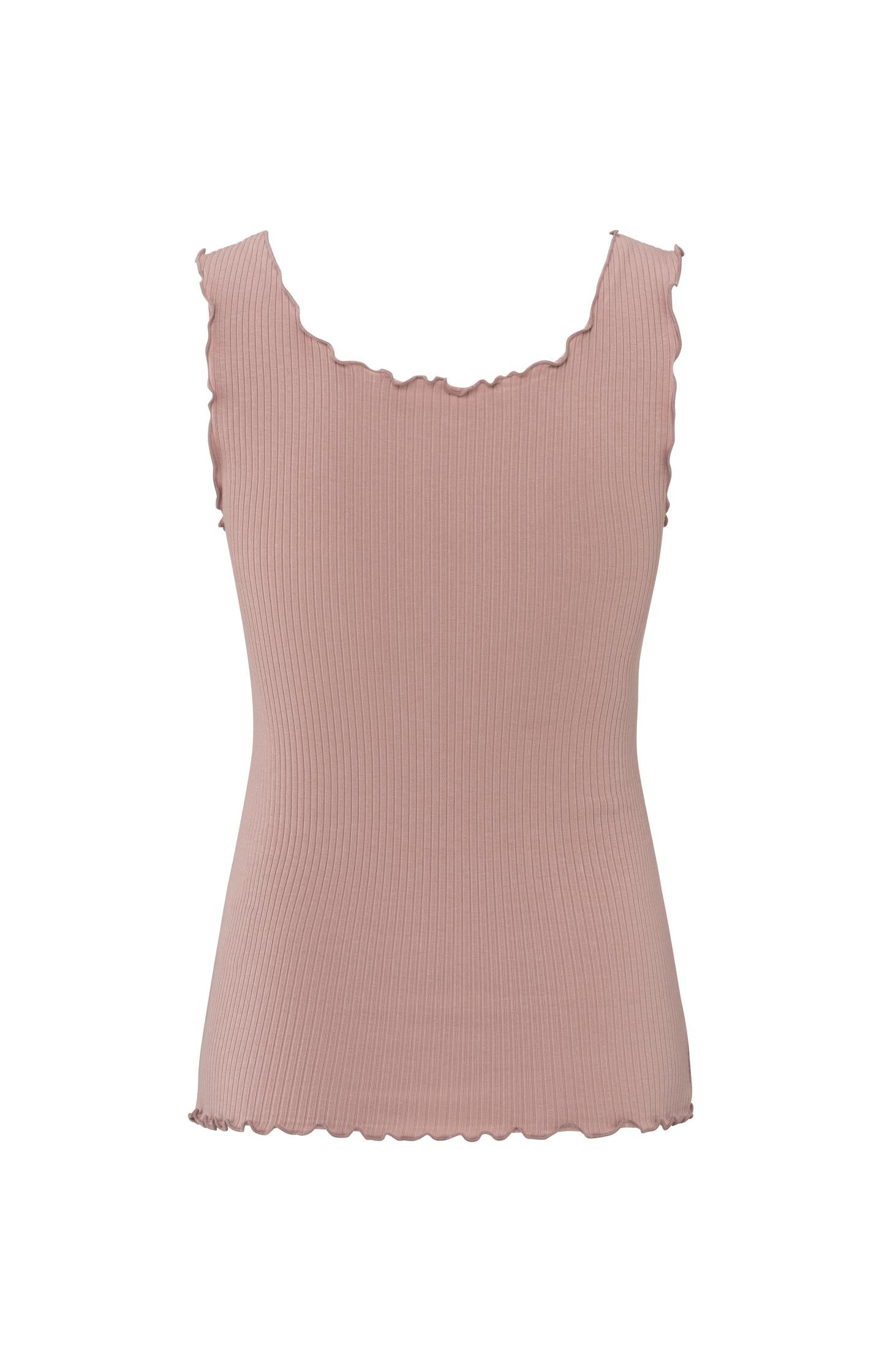 Ribbed singlet with wavy edges