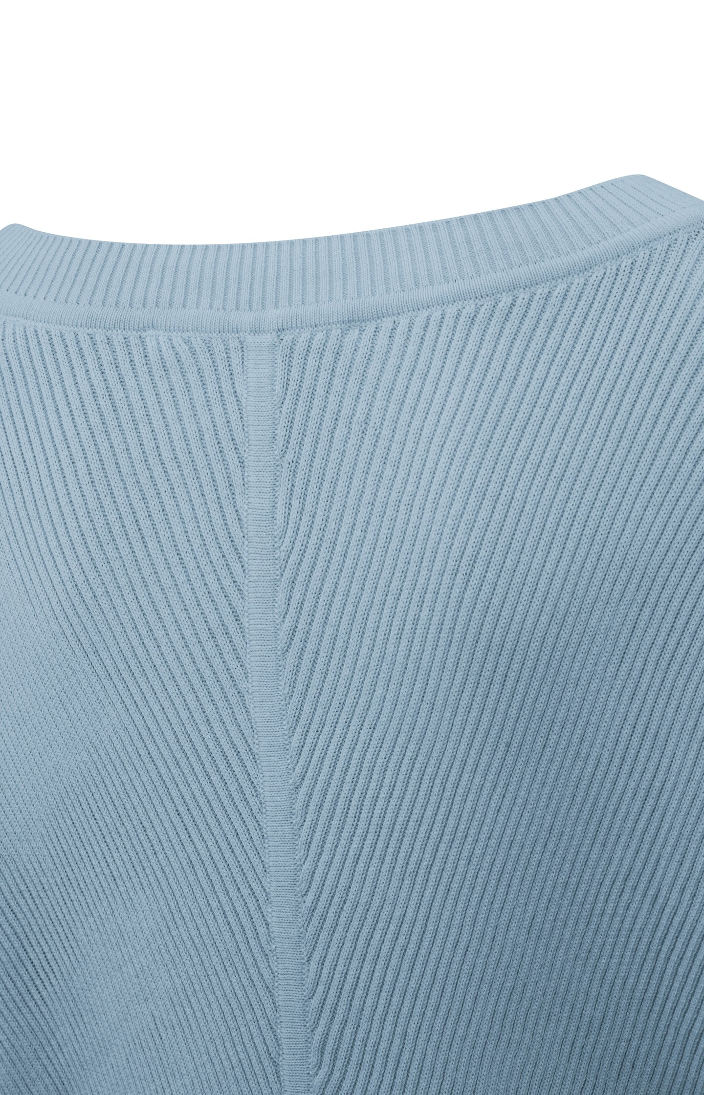 Ribbed sweater with round neck, long sleeves and seam detail