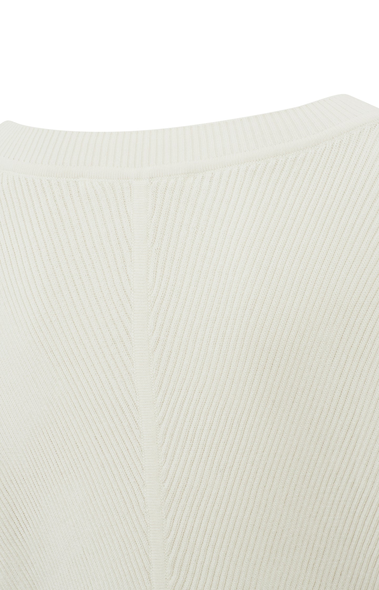 Ribbed sweater with round neck, long sleeves and seam detail