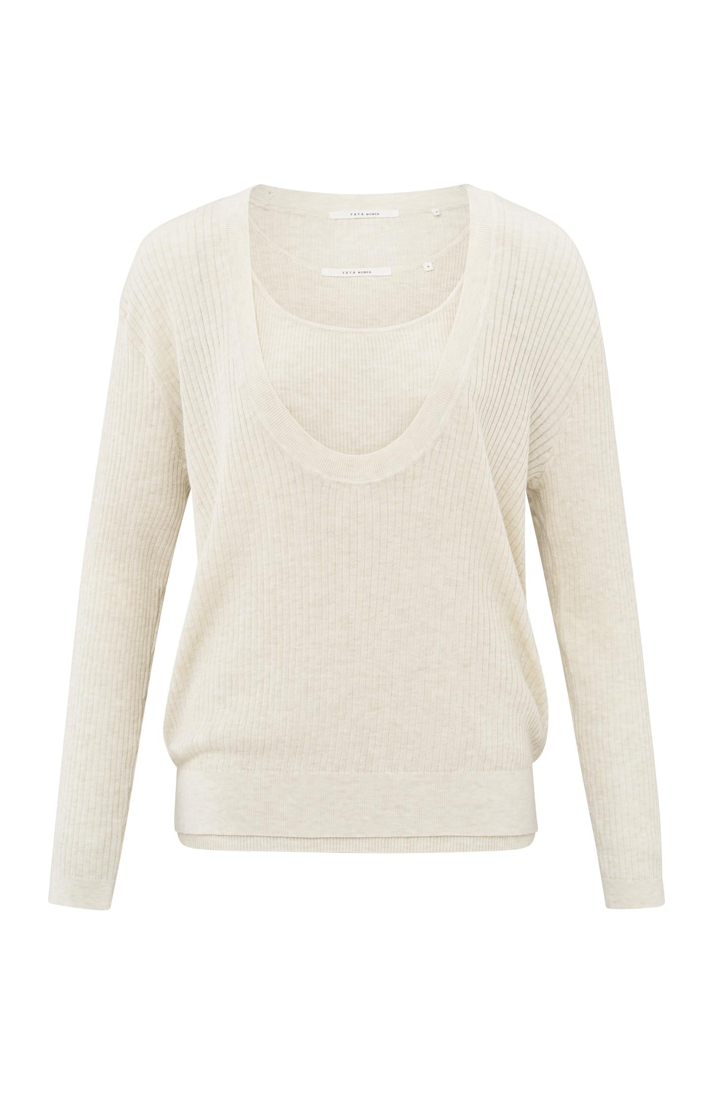 Ribbed sweater with tank top and loose fit - Type: product