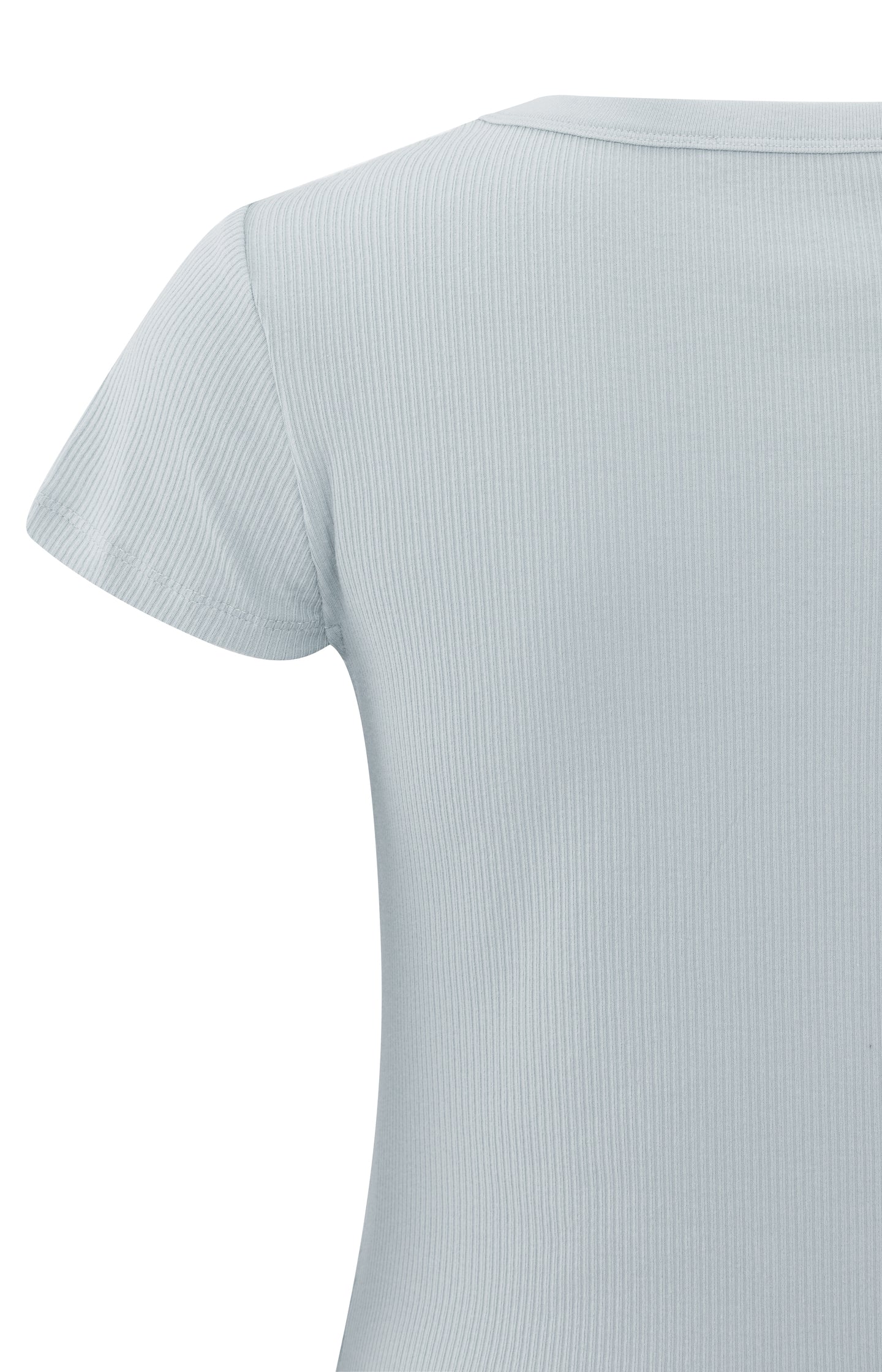 Ribbed T-shirt with crewneck and cap sleeves in slim fit