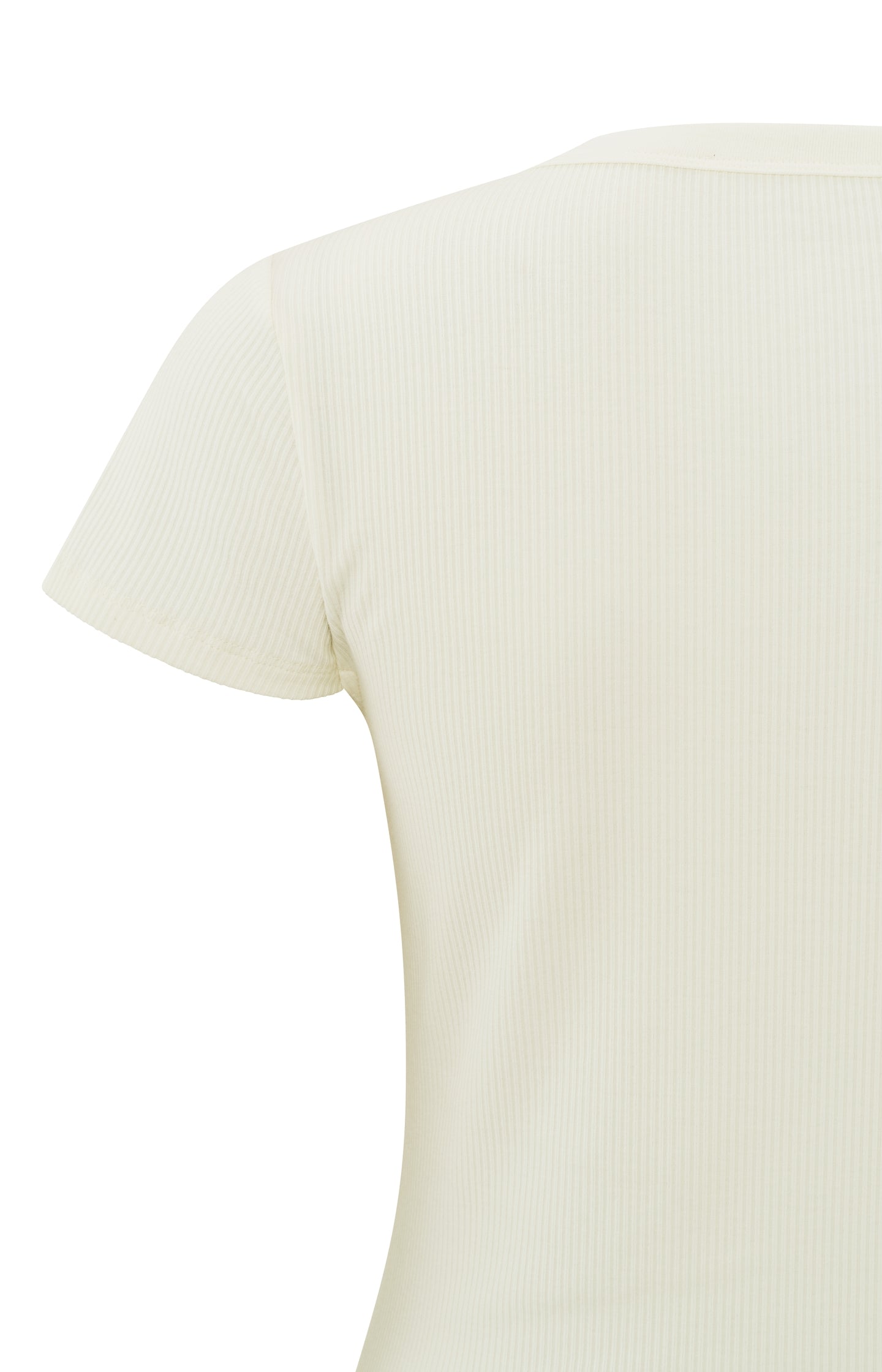 Ribbed T-shirt with crewneck and cap sleeves in slim fit