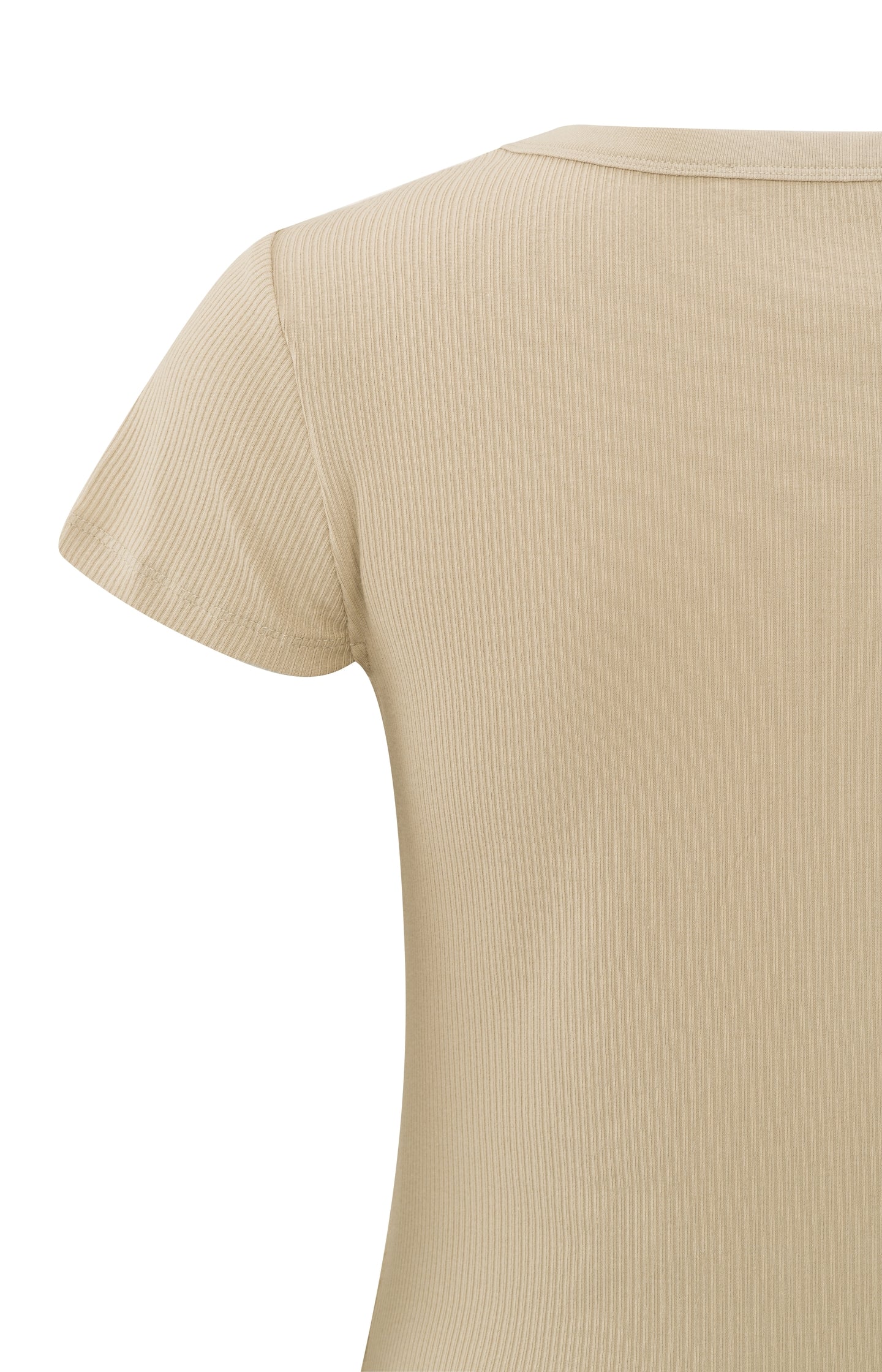 Ribbed T-shirt with crewneck and cap sleeves in slim fit